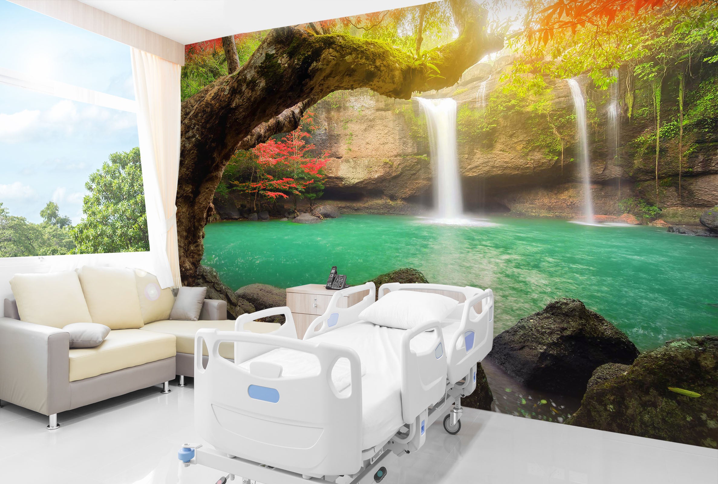 3D Heo Suwat Waterfall 224 Wall Murals