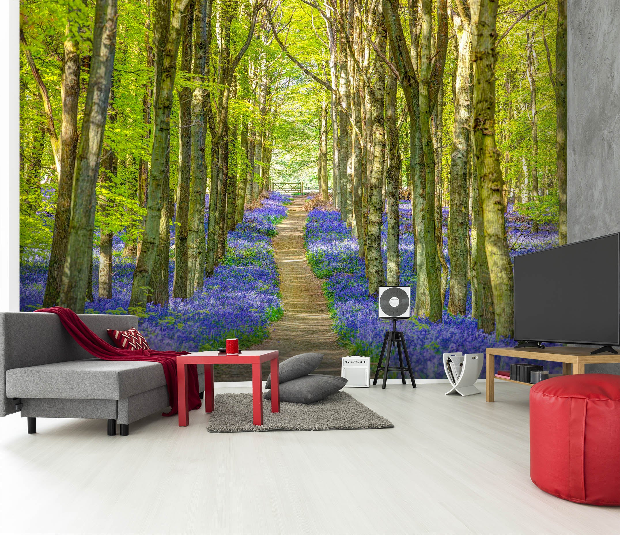 3D Tree Lined Road 1414 Assaf Frank Wall Mural Wall Murals