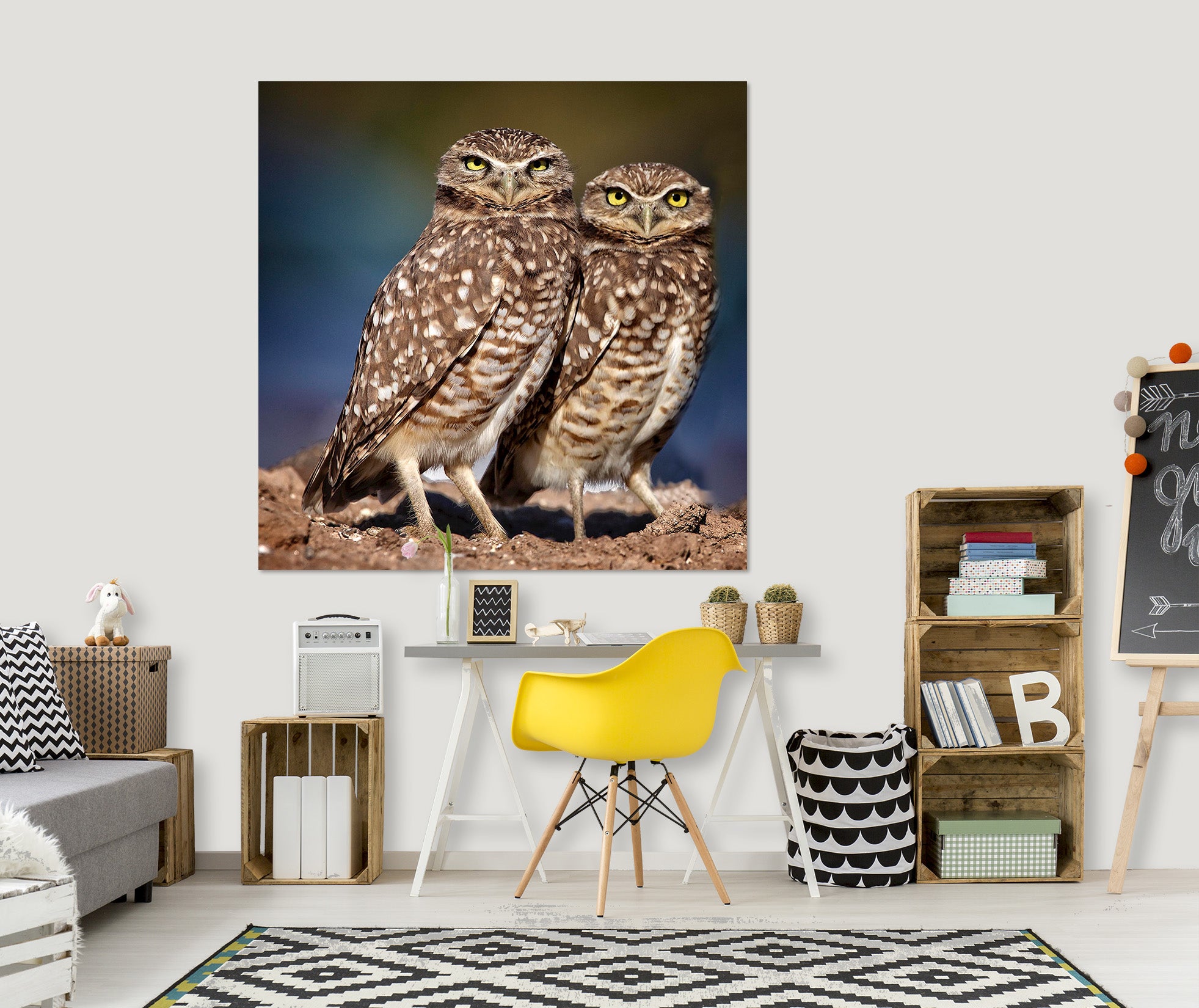 3D Burrowing Owl Buddies 006 Kathy Barefield Wall Sticker