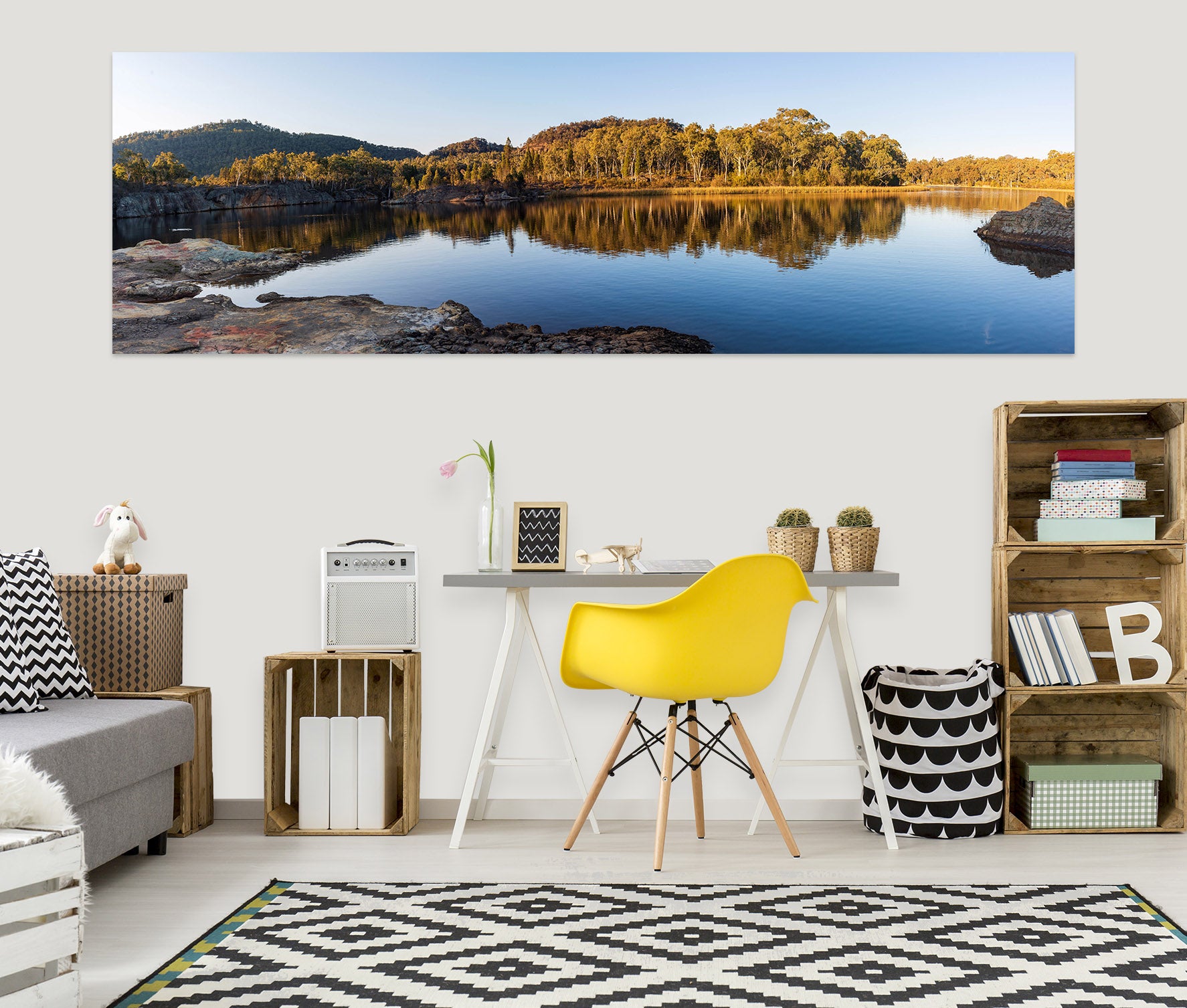 3D Yellow Mountain 1100 Wall Sticker