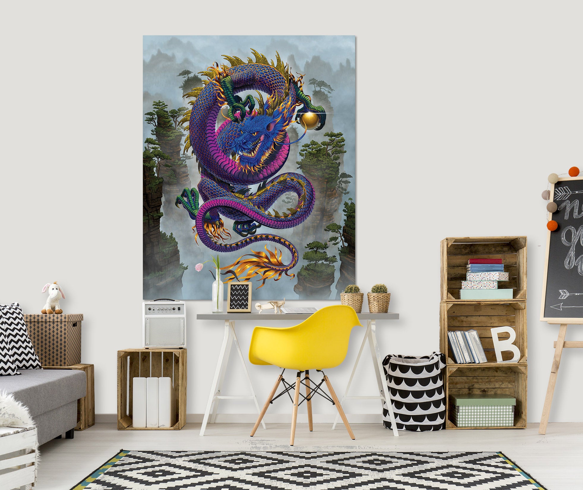 3D Good Fortune Dragon Def 040 Vincent Hie Wall Sticker