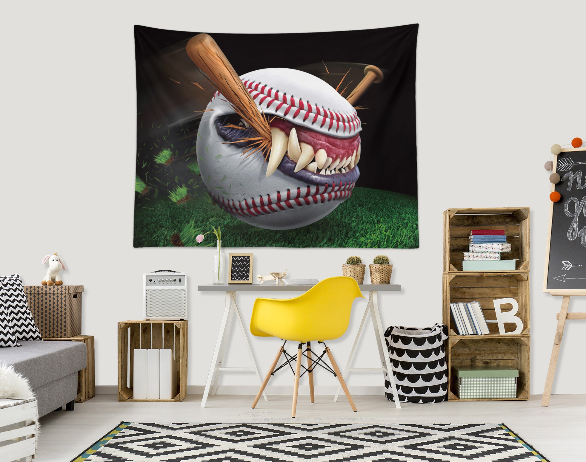 3D Baseball Bat 121189 Tom Wood Tapestry Hanging Cloth Hang