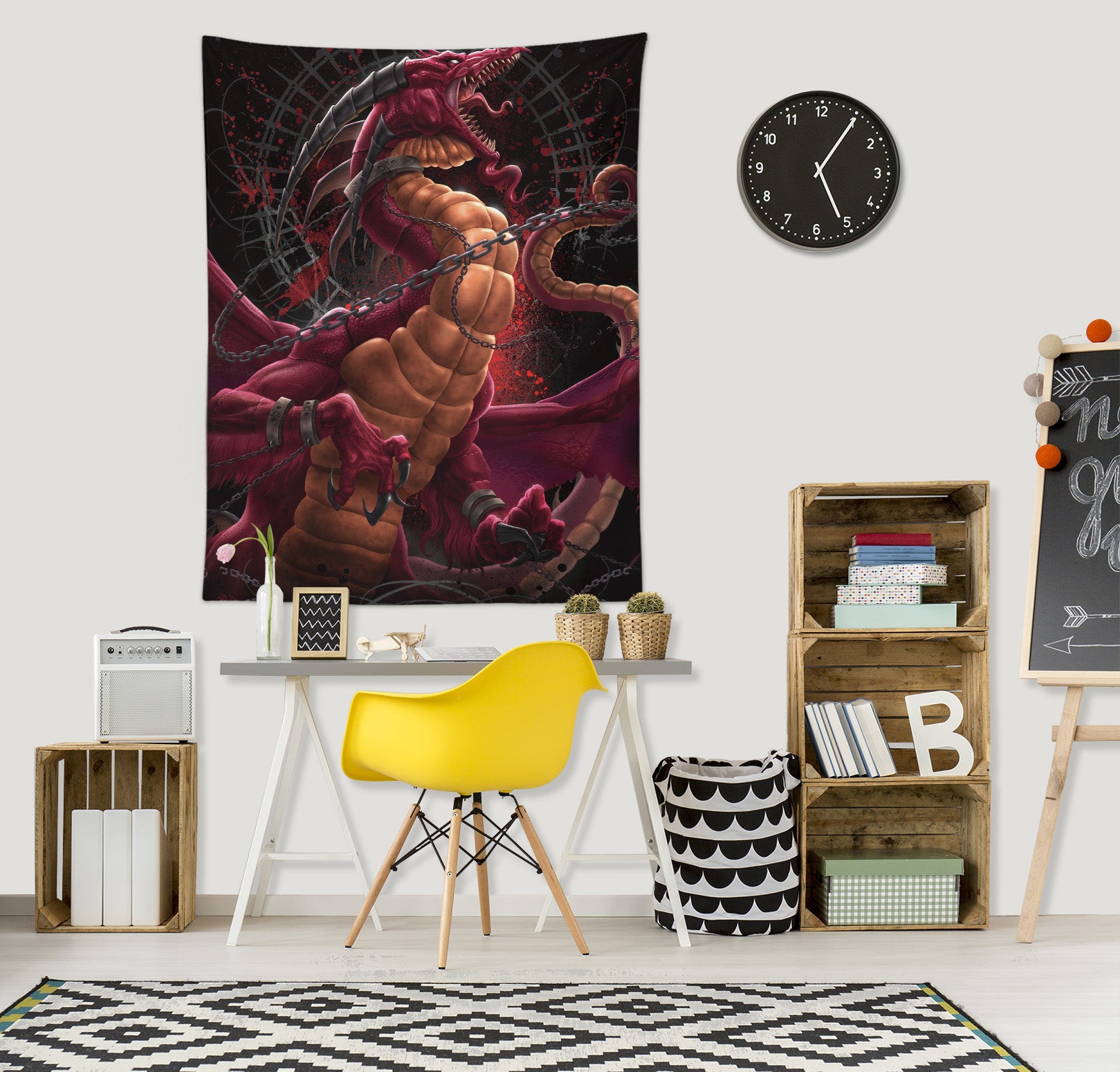 3D Red Dragon 121180 Tom Wood Tapestry Hanging Cloth Hang