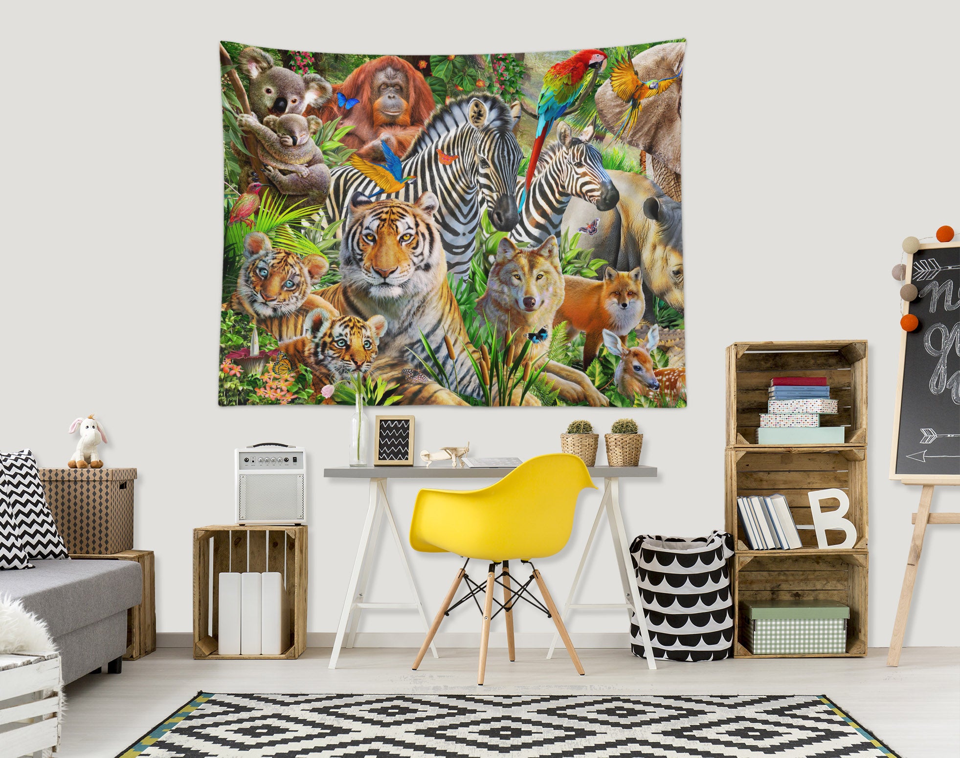 3D Animal World Tiger 724 Adrian Chesterman Tapestry Hanging Cloth Hang