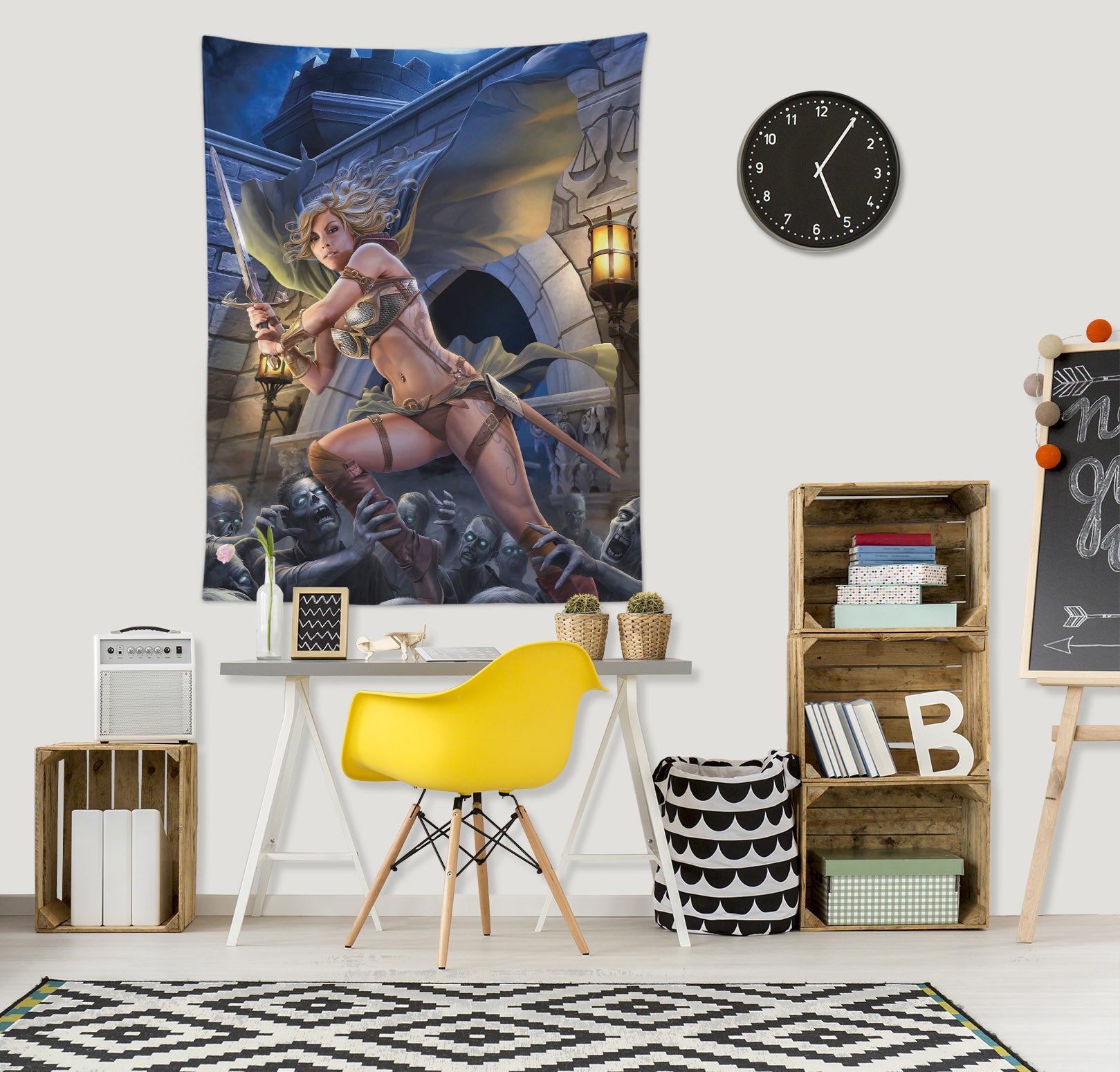 3D Female Warrior 121184 Tom Wood Tapestry Hanging Cloth Hang