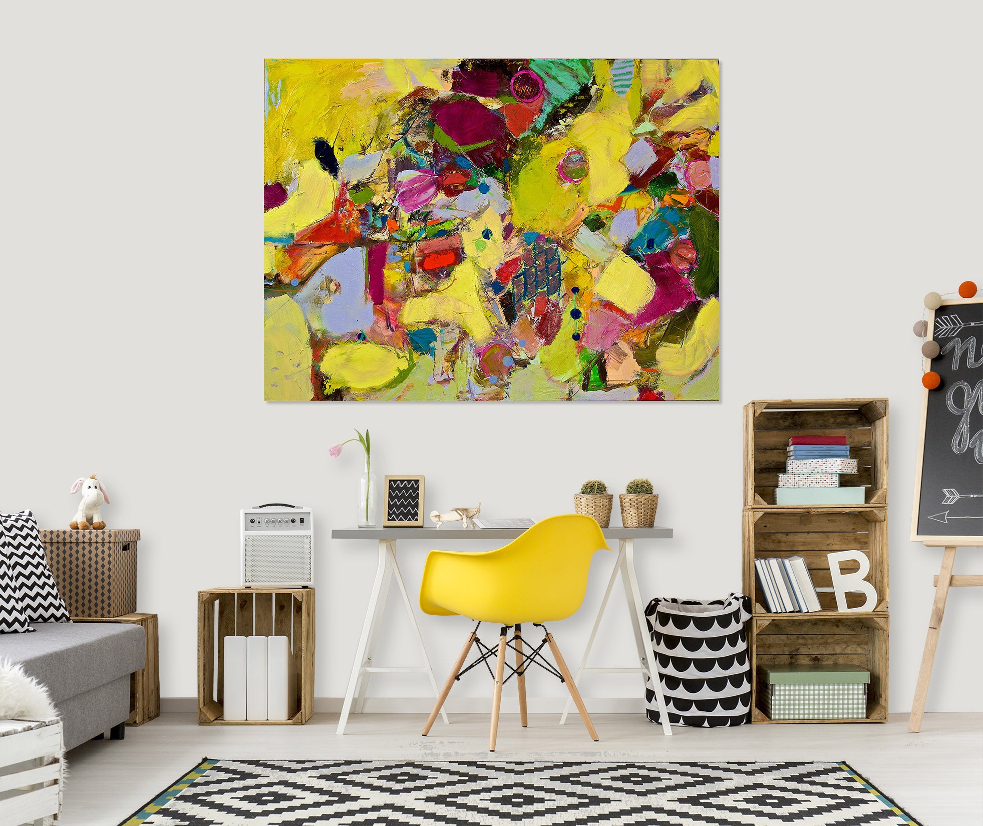 3D Yellow Graffiti 203 Allan P. Friedlander Wall Sticker