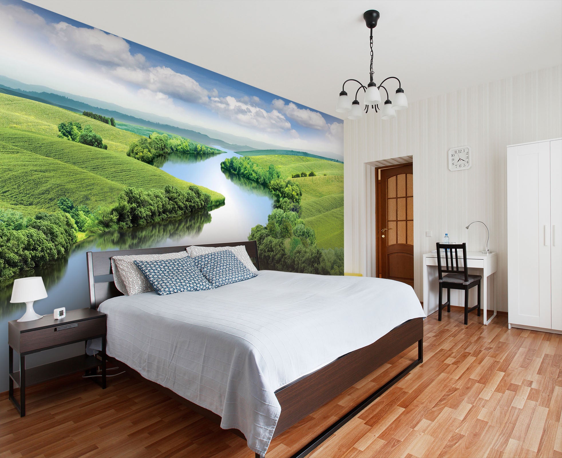 3D Curved Lake Forest 234 Wall Murals