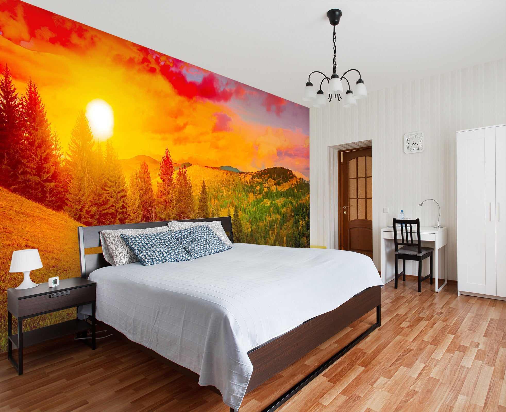 3D Colorful Sunrise 218 Wall Murals