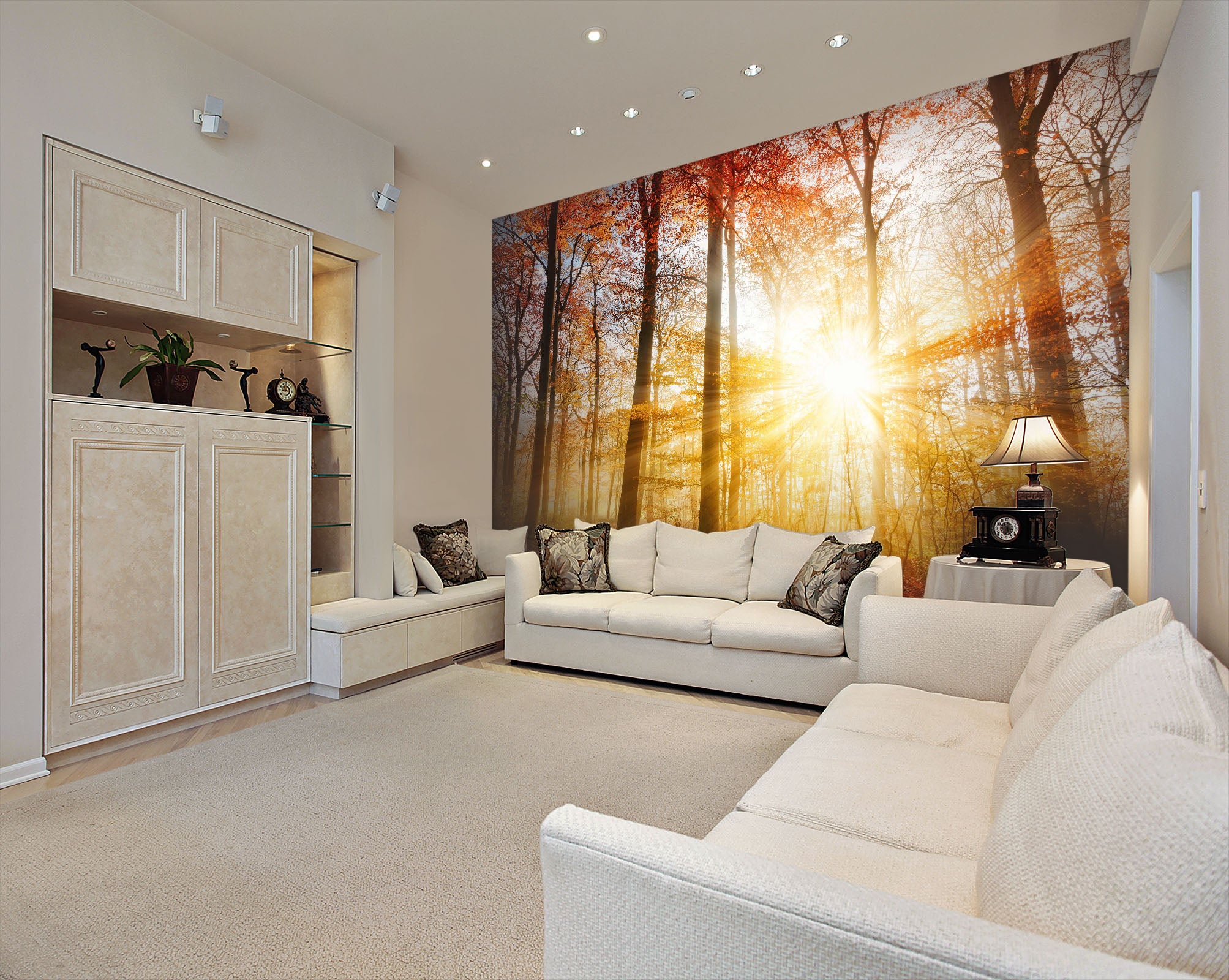 3D Dazzling Sunshine Forest 233 Wall Murals