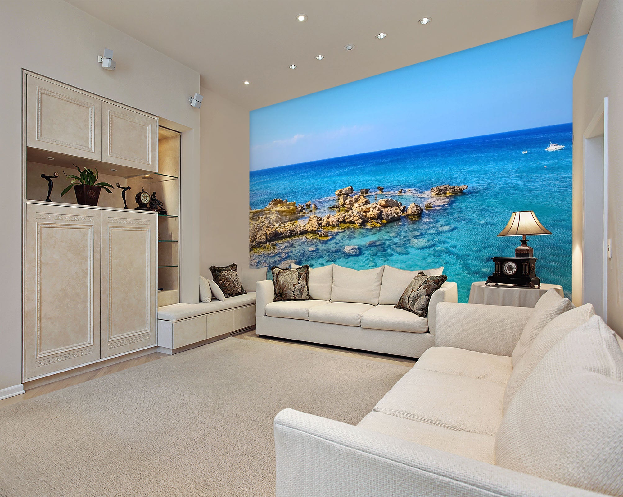 3D Azure Sea Stones 217 Wall Murals