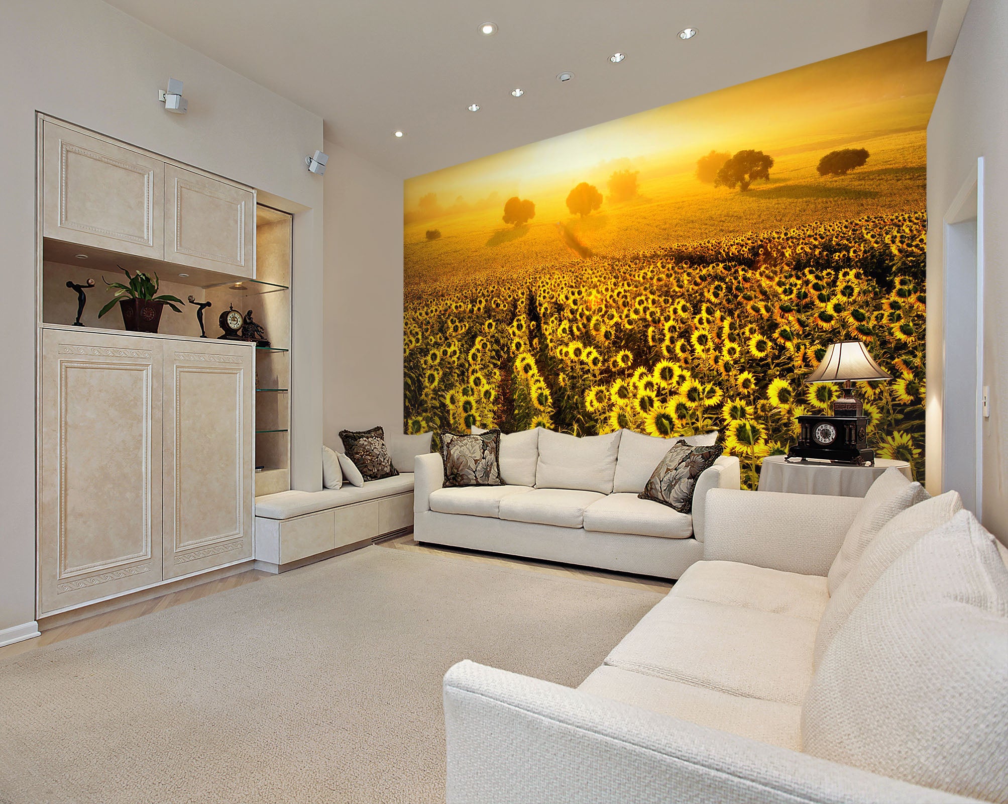 3D Sunflower Field 223 Wall Murals