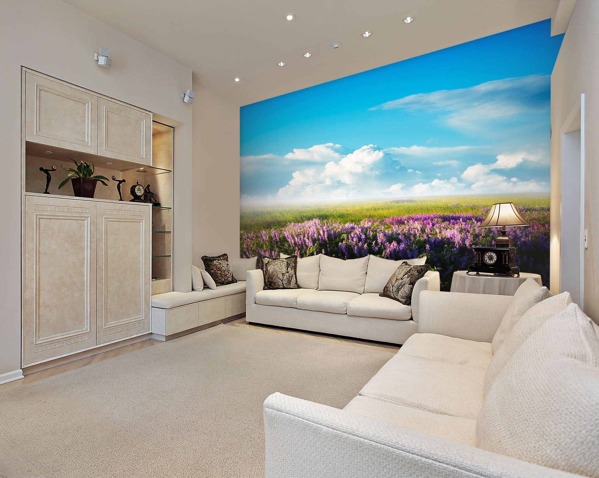 3D Lavender Cloud 200 Wall Murals