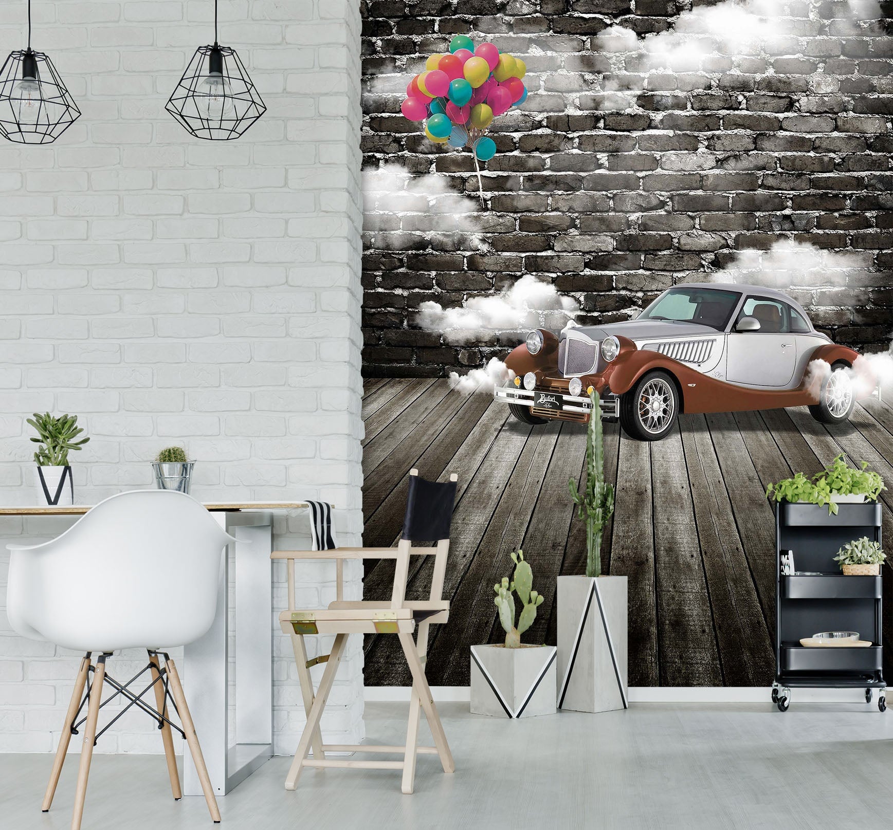 3D Colorful Balloon Car 106 Wall Murals Wallpaper AJ Wallpaper 