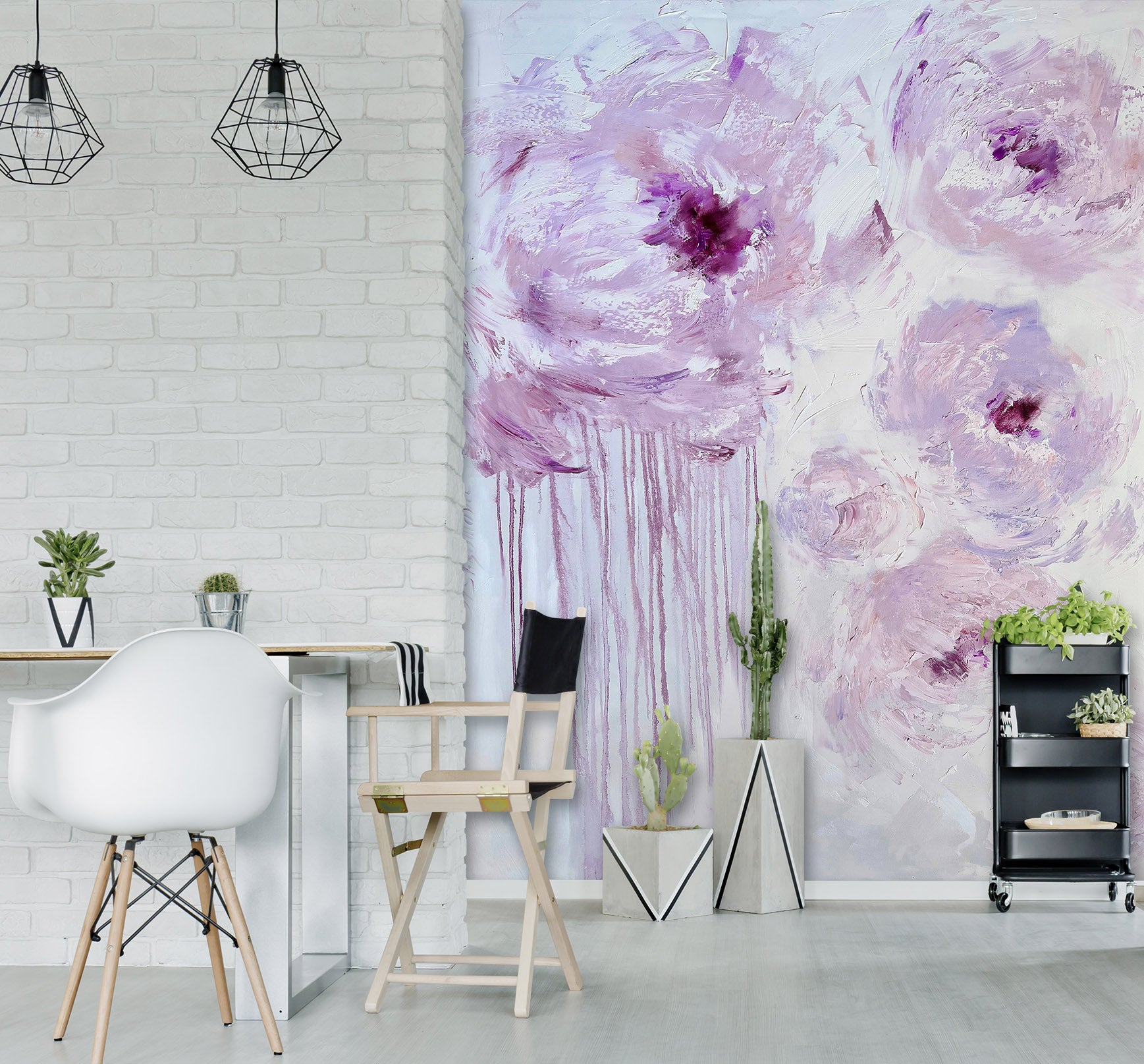 3D Pink Watercolor Flowers 2625 Skromova Marina Wall Mural Wall Murals