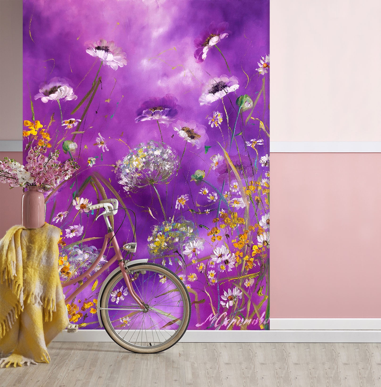 3D Purple Flower 271 Skromova Marina Wall Mural Wall Murals