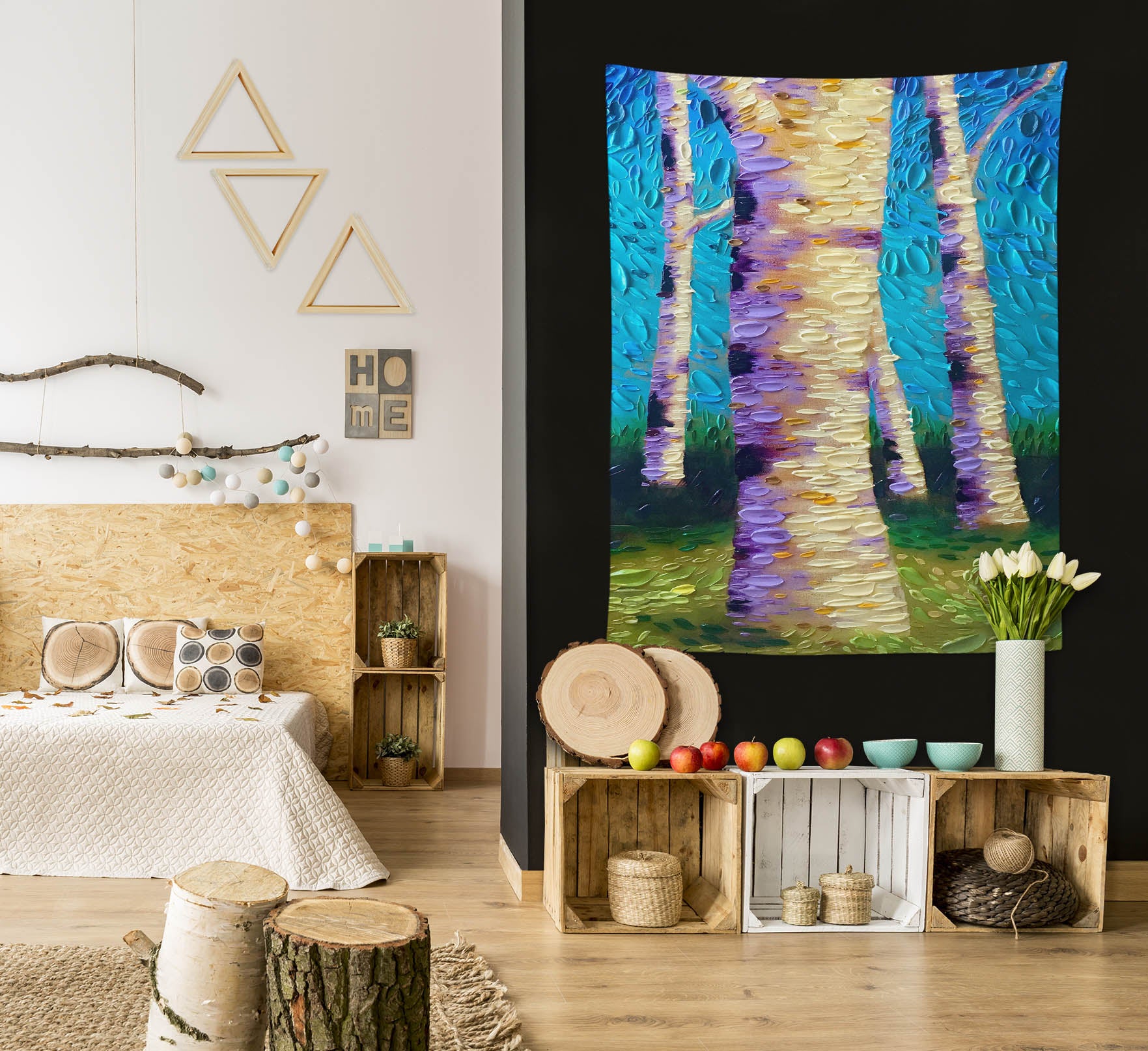 3D Grass Trees 11826 Dena Tollefson Tapestry Hanging Cloth Hang