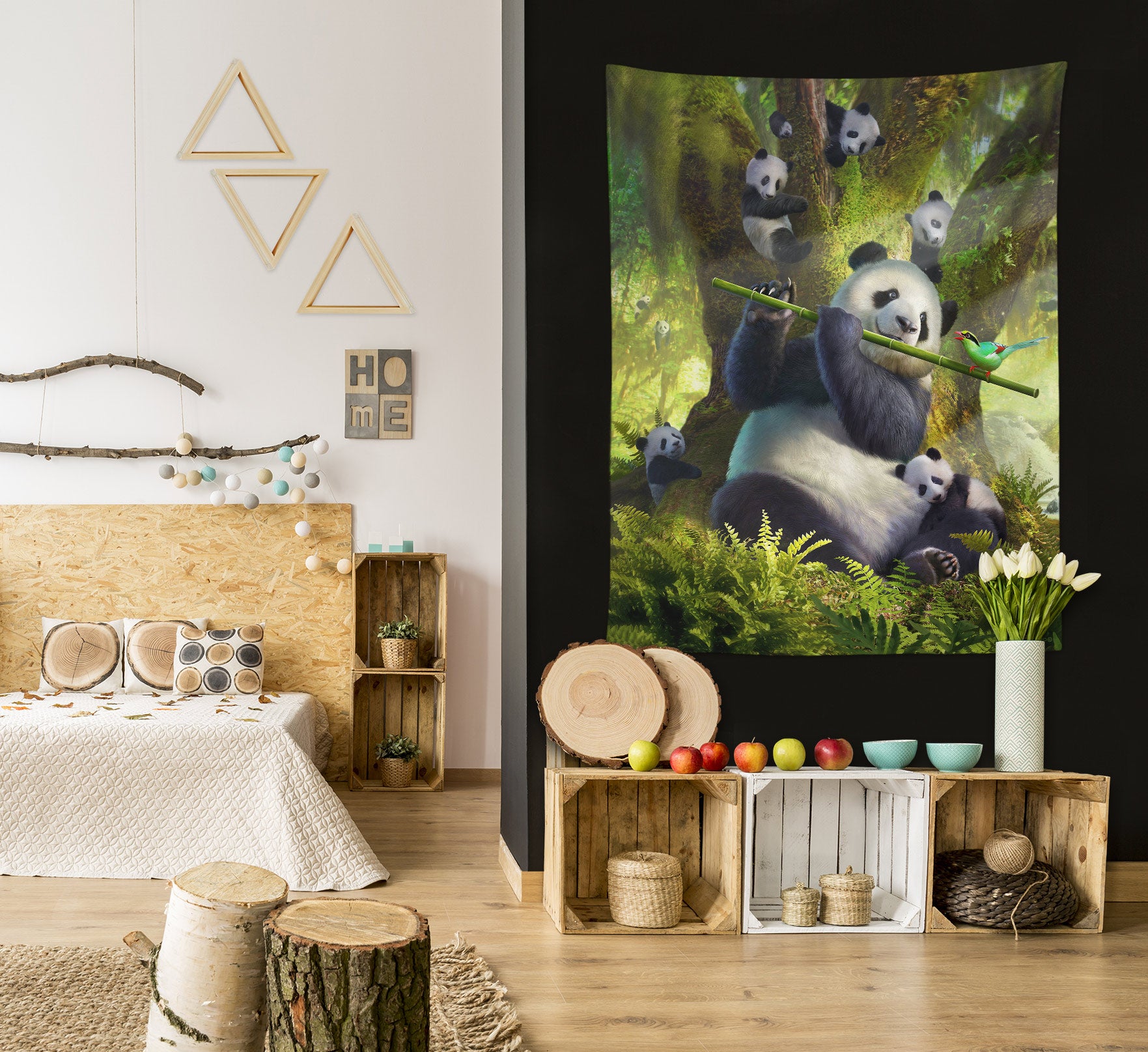 3D Panda 111155 Jerry LoFaro Tapestry Hanging Cloth Hang