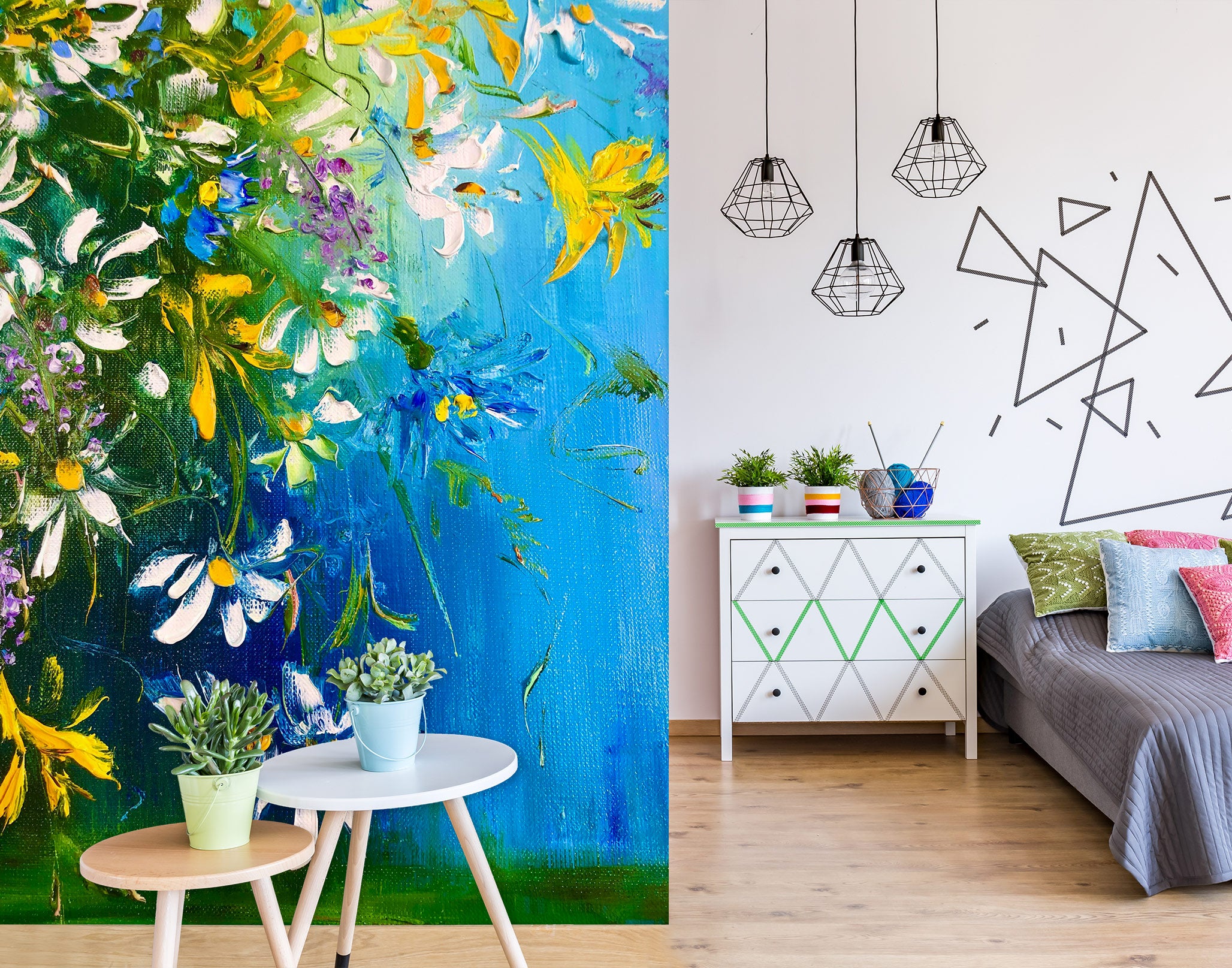 3D Daisy Leaves 159 Skromova Marina Wall Mural Wall Murals