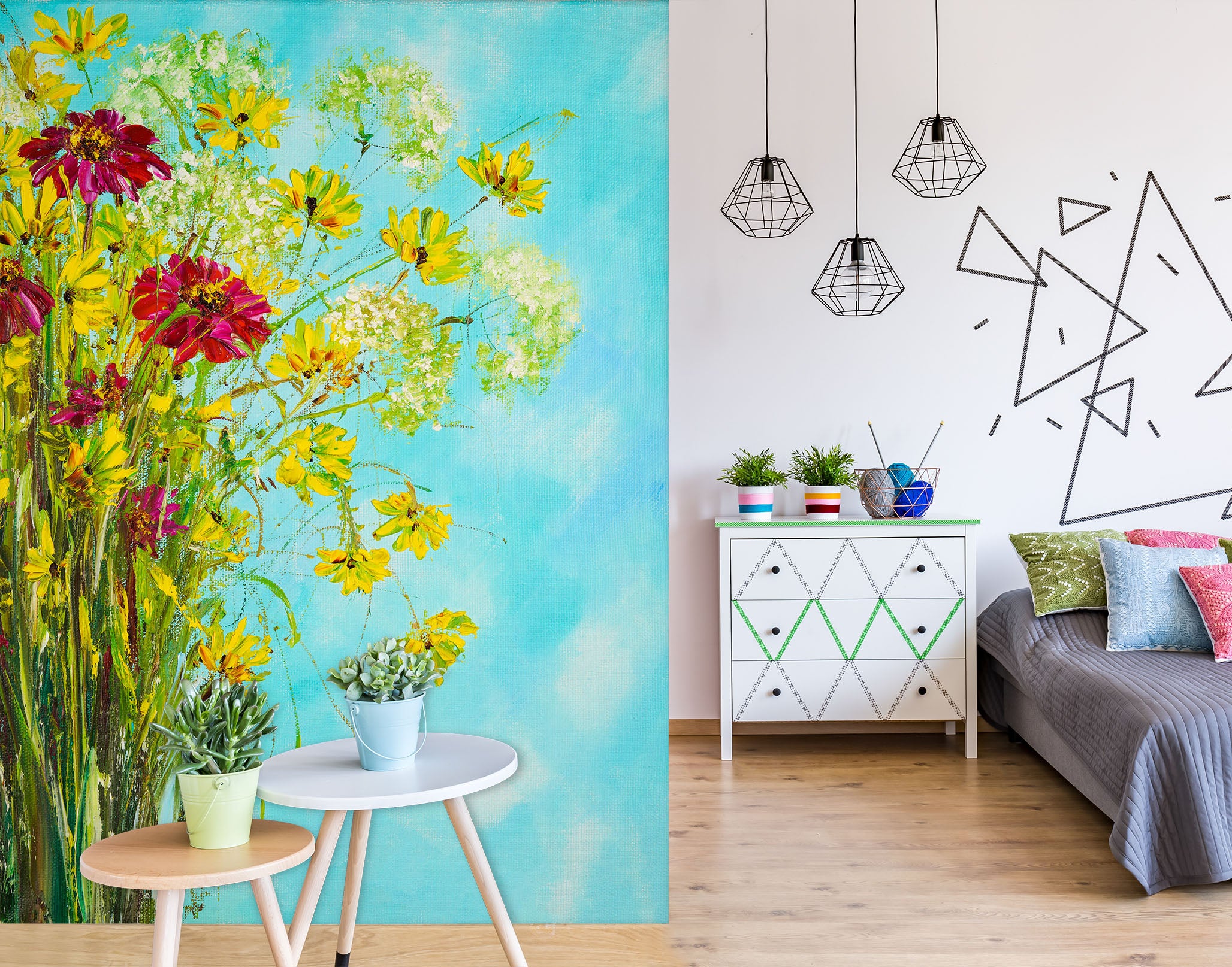 3D Yellow Flower 265 Skromova Marina Wall Mural Wall Murals