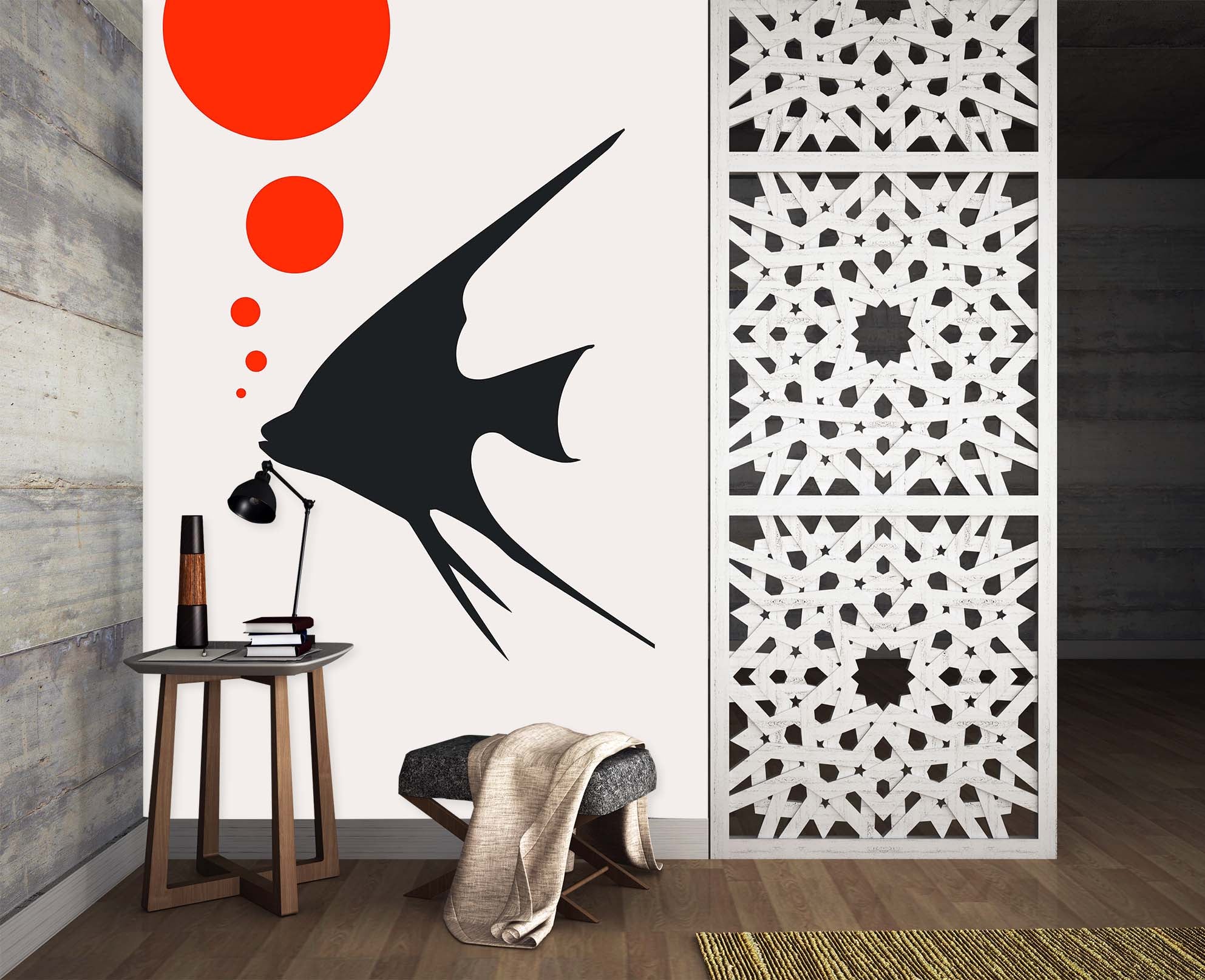 3D Fish Bubble 1415 Boris Draschoff Wall Mural Wall Murals