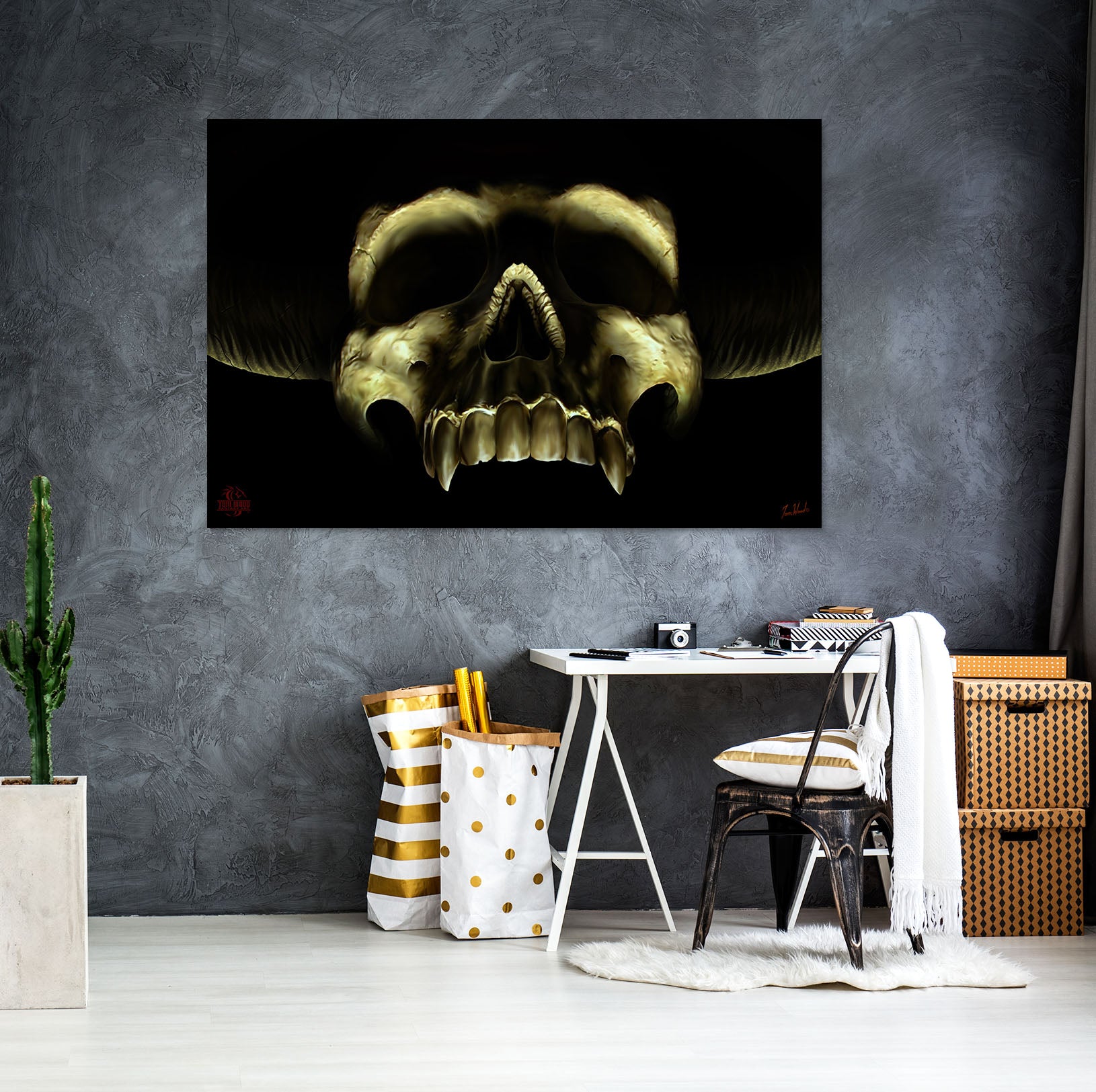 3D Skull Dark 5105 Tom Wood Wall Sticker