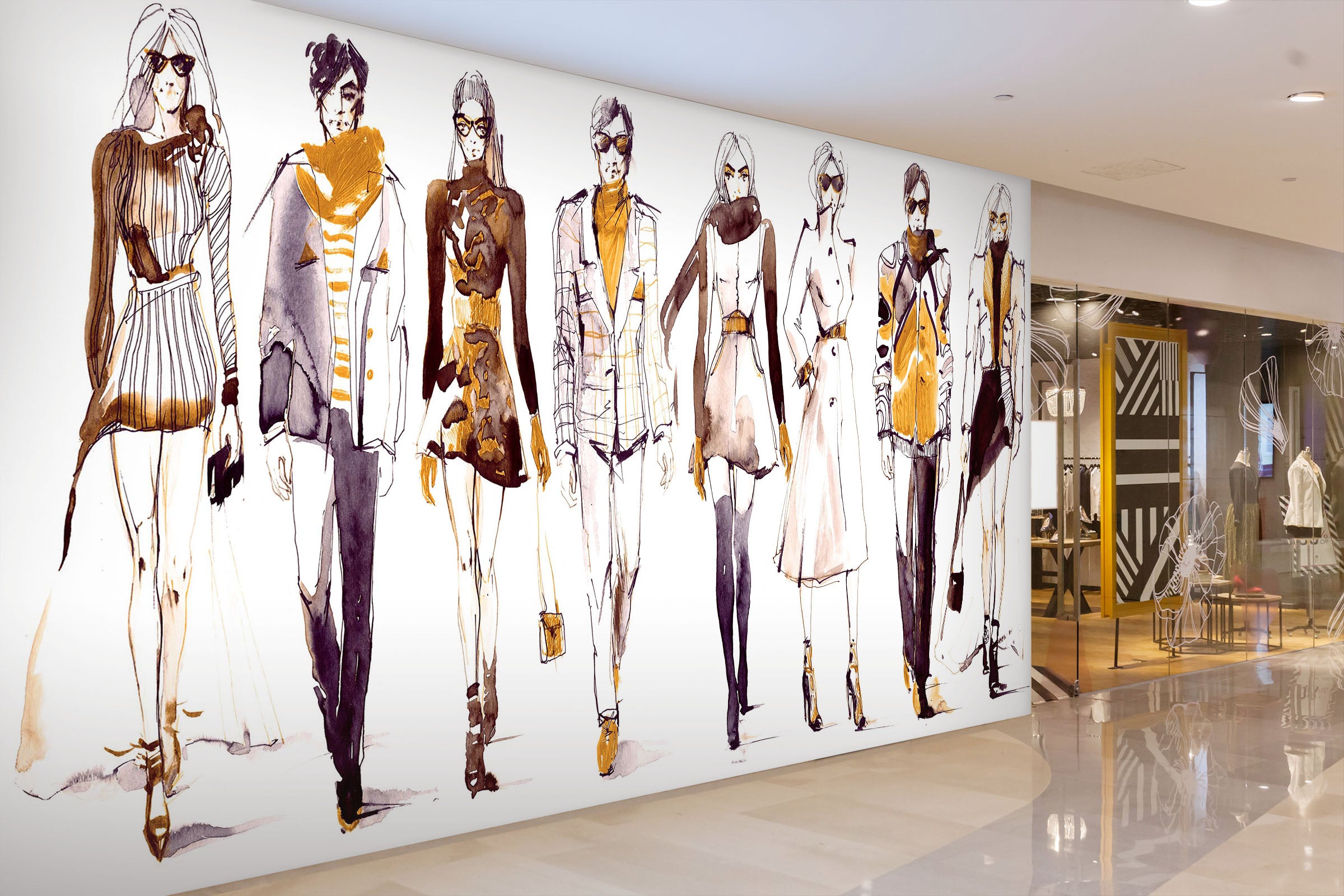 3D Sketch Clothing 107 Wall Murals