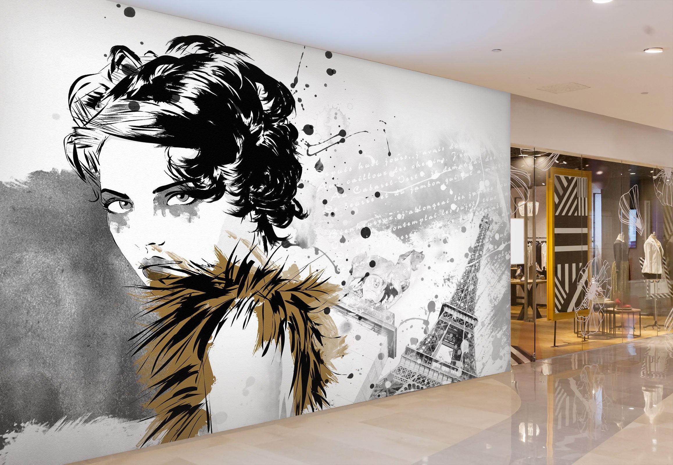 3D Sketch Girl Tower 128 Wall Murals Wallpaper AJ Wallpaper 2 