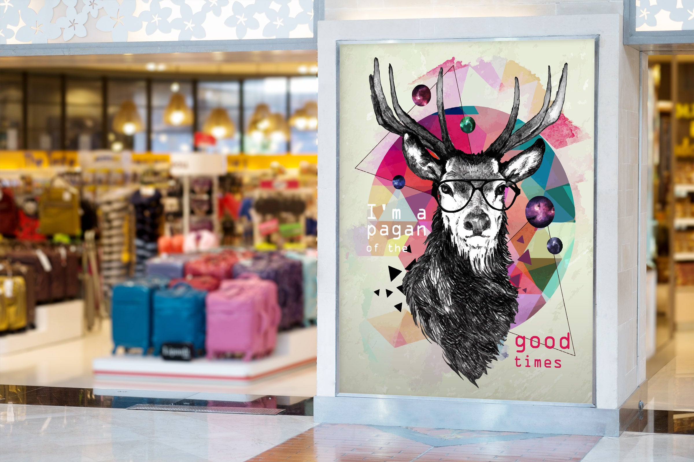 3D Goat Glasses 008 Wall Murals