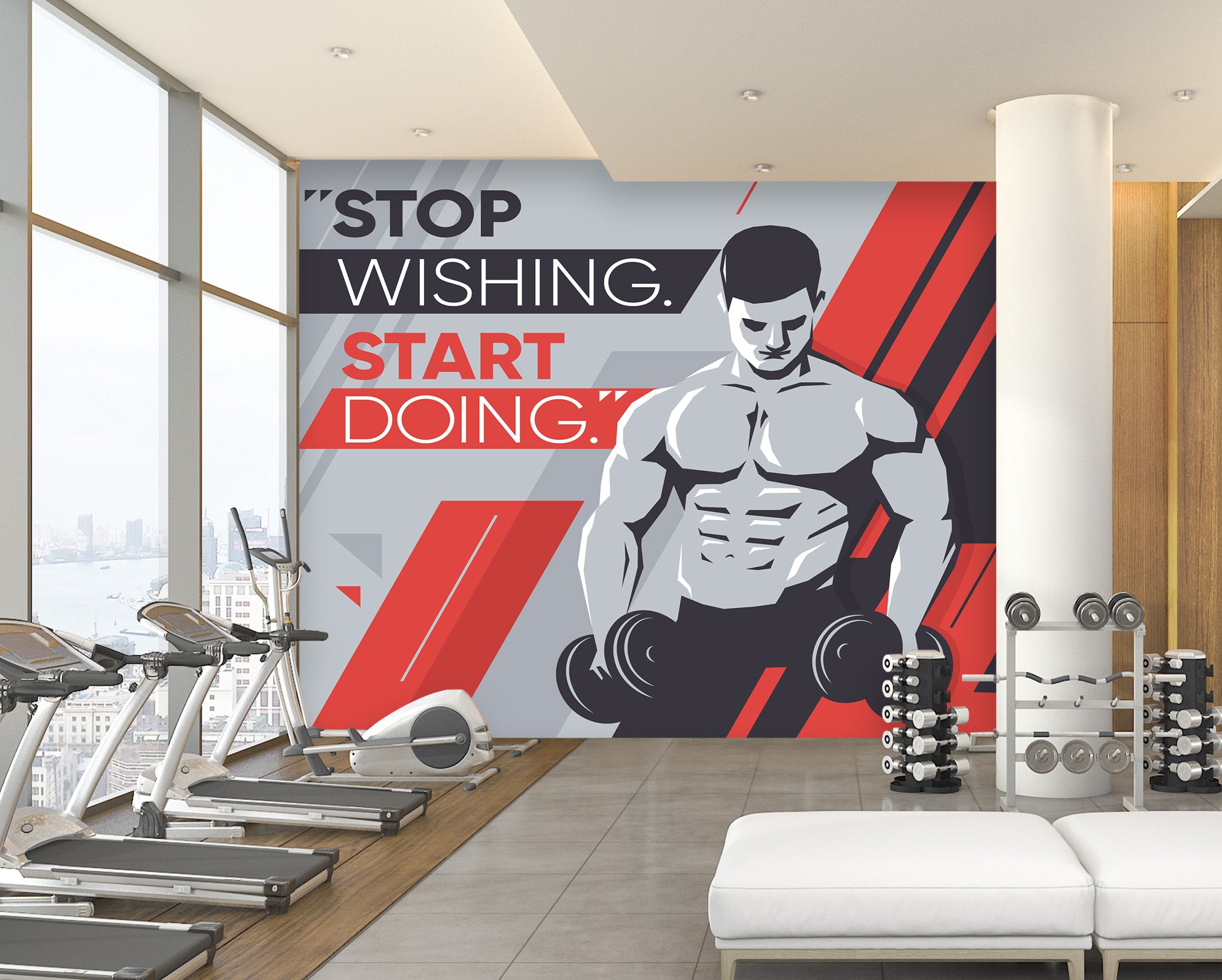 3D Dumbbell Men 288 Wall Murals