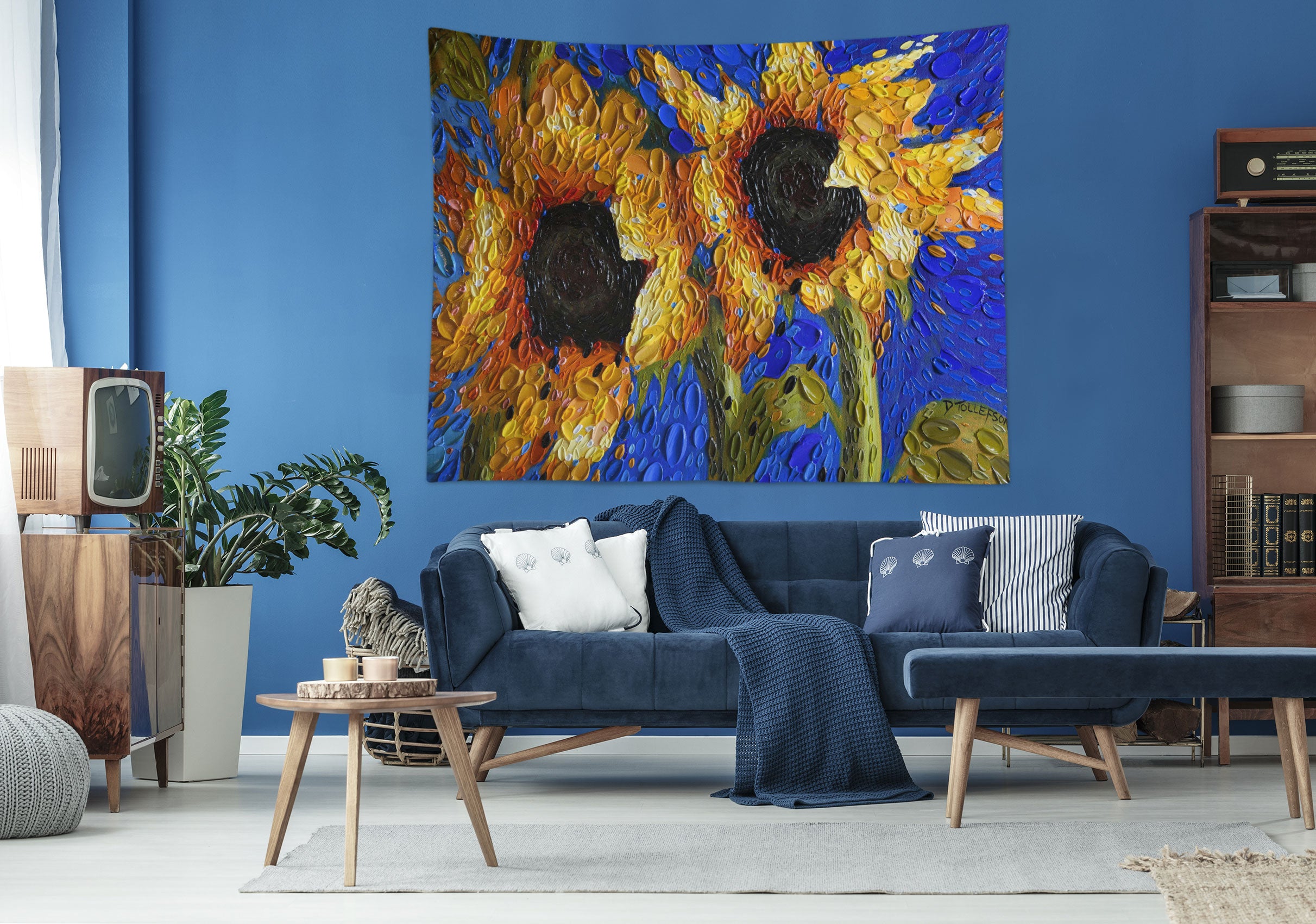 3D Sunflower 11802 Dena Tollefson Tapestry Hanging Cloth Hang