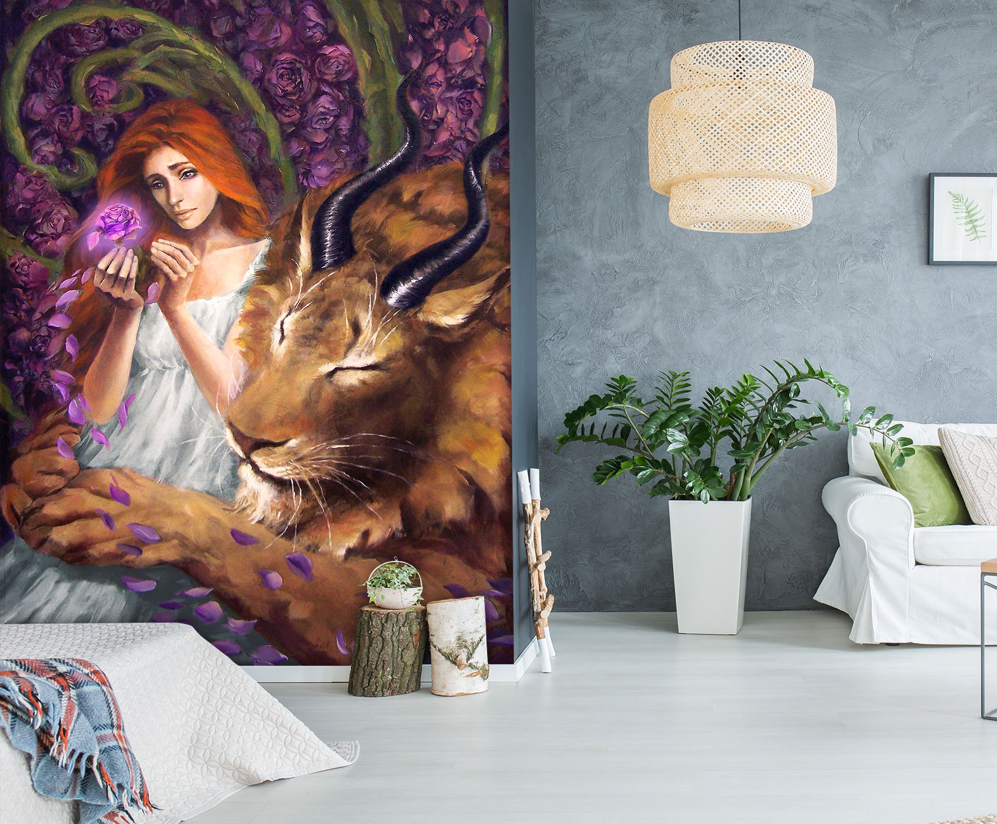 3D Tiger Woman 8124 Ruth Thompson Wall Mural Wall Murals