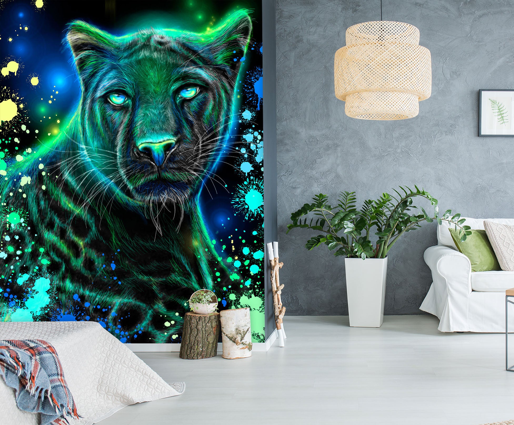 3D Watercolor Leopard 8443 Sheena Pike Wall Mural Wall Murals