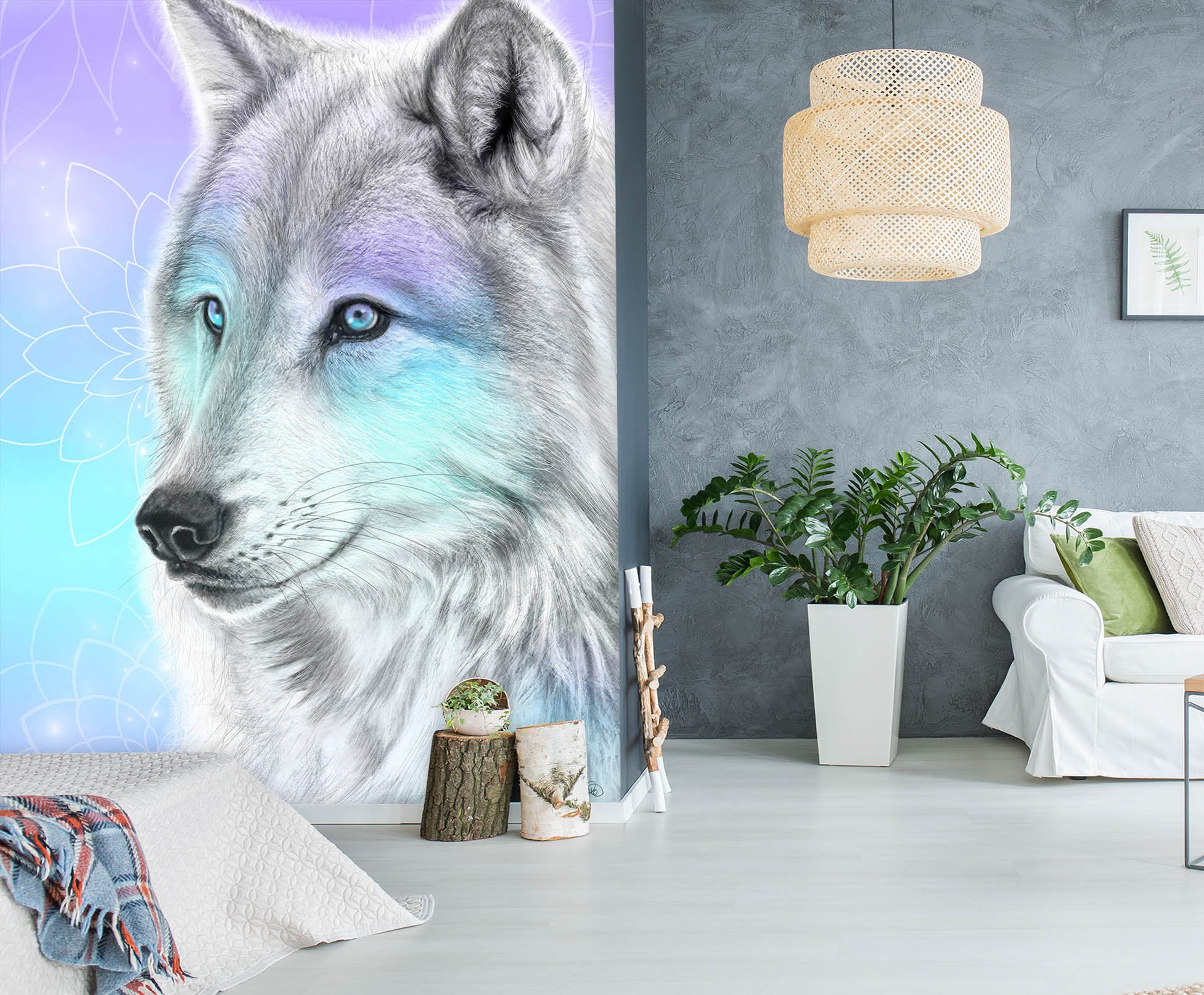 3D Gray Wolf 8452 Sheena Pike Wall Mural Wall Murals