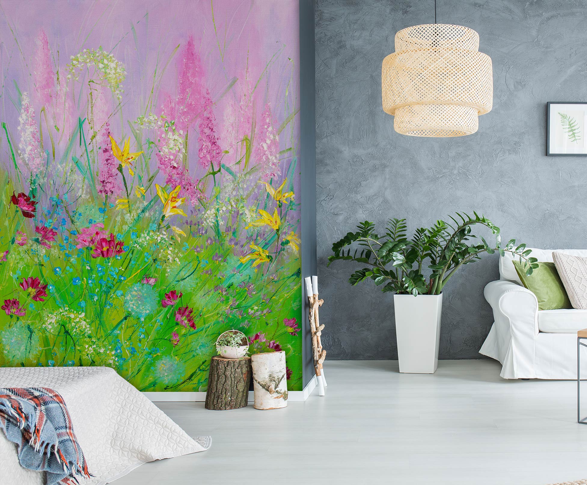 3D Green Grass Flower 187 Skromova Marina Wall Mural Wall Murals