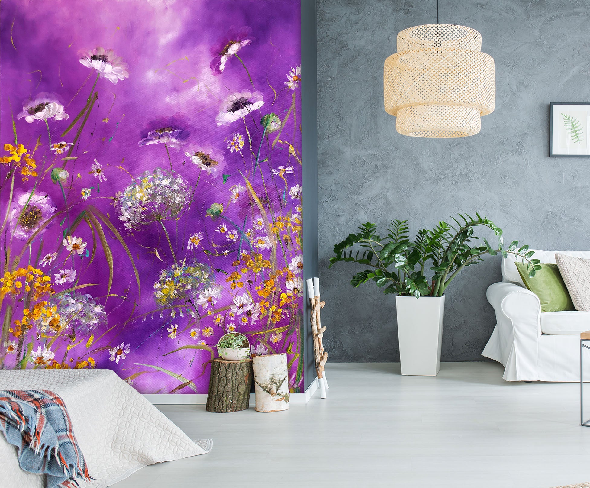 3D Purple Flower 271 Skromova Marina Wall Mural Wall Murals