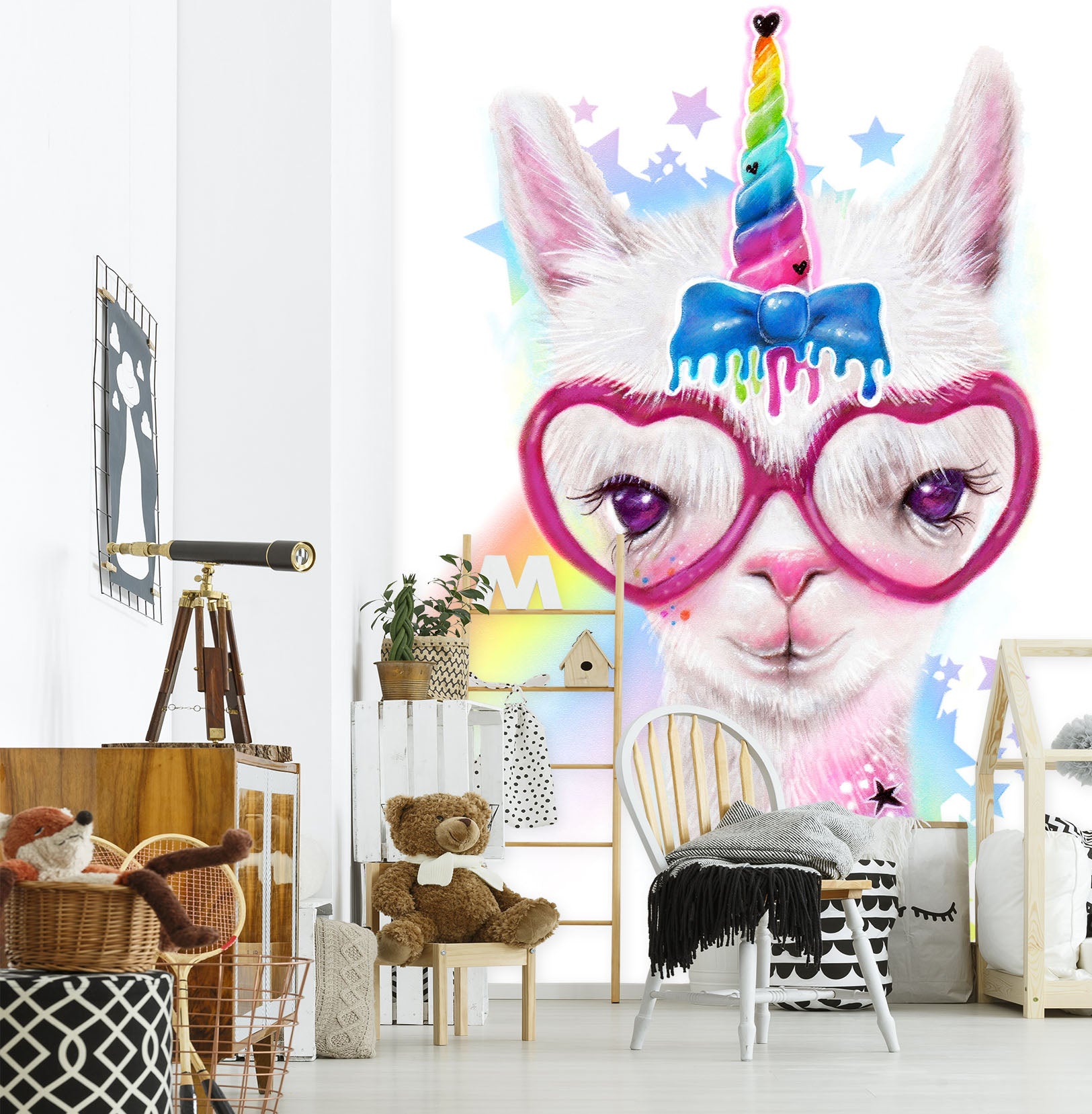 3D Rainbow Alpaca 8441 Sheena Pike Wall Mural Wall Murals