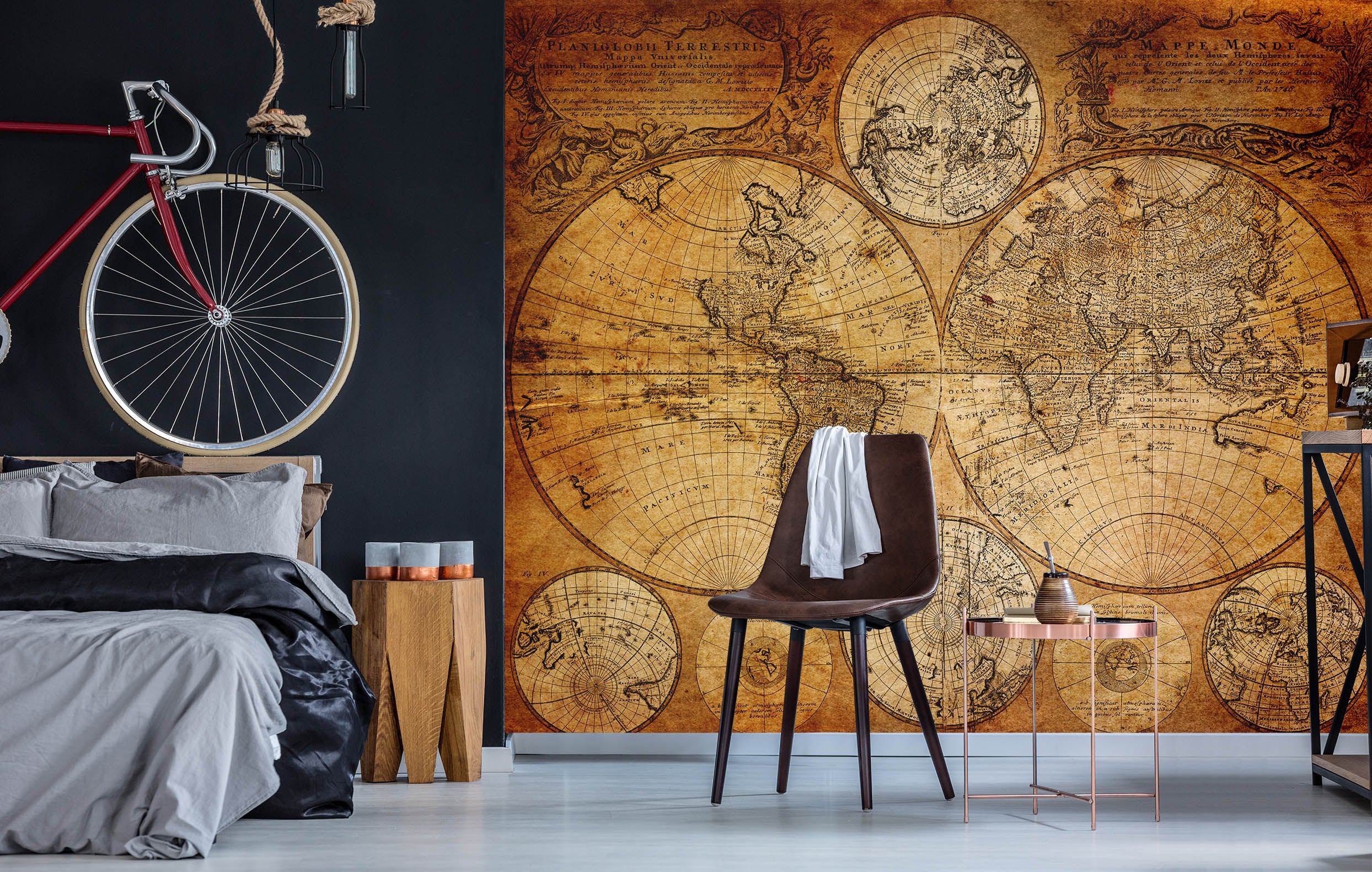 3D Circular Lines 2035 World Map Wall Murals