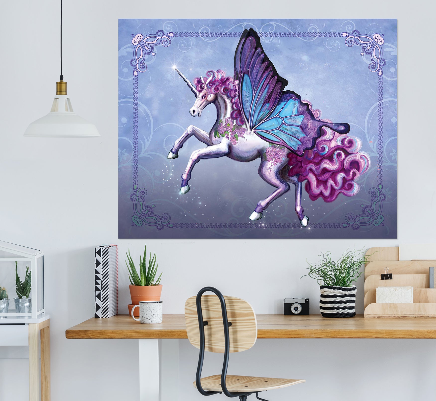 3D Wing Horse 103 Rose Catherine Khan Wall Sticker