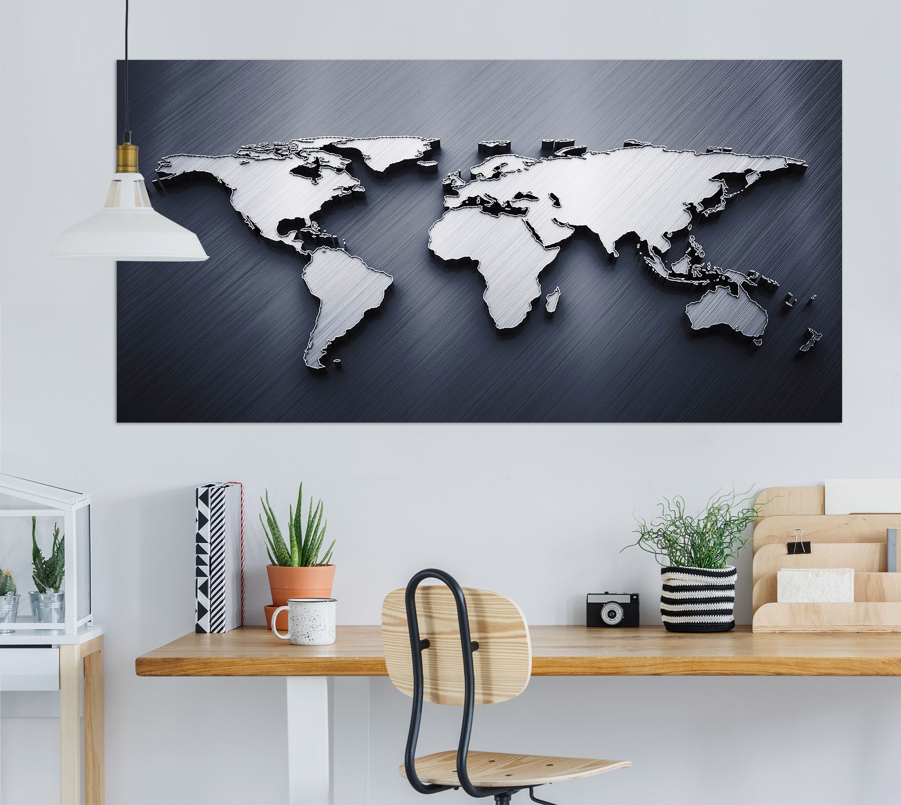 3D Cloud Art 127 World Map Wall Sticker