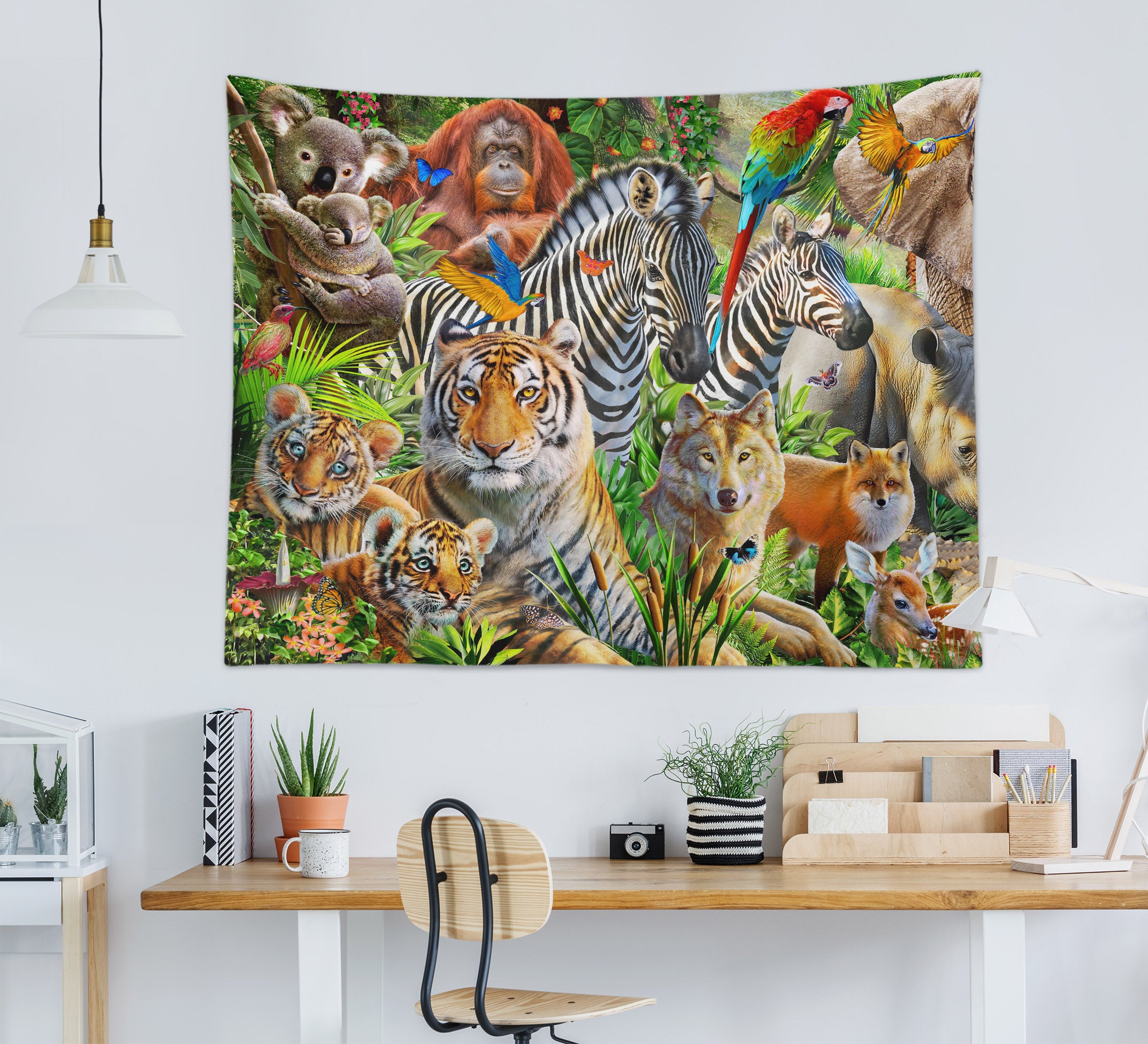 3D Animal World Tiger 724 Adrian Chesterman Tapestry Hanging Cloth Hang