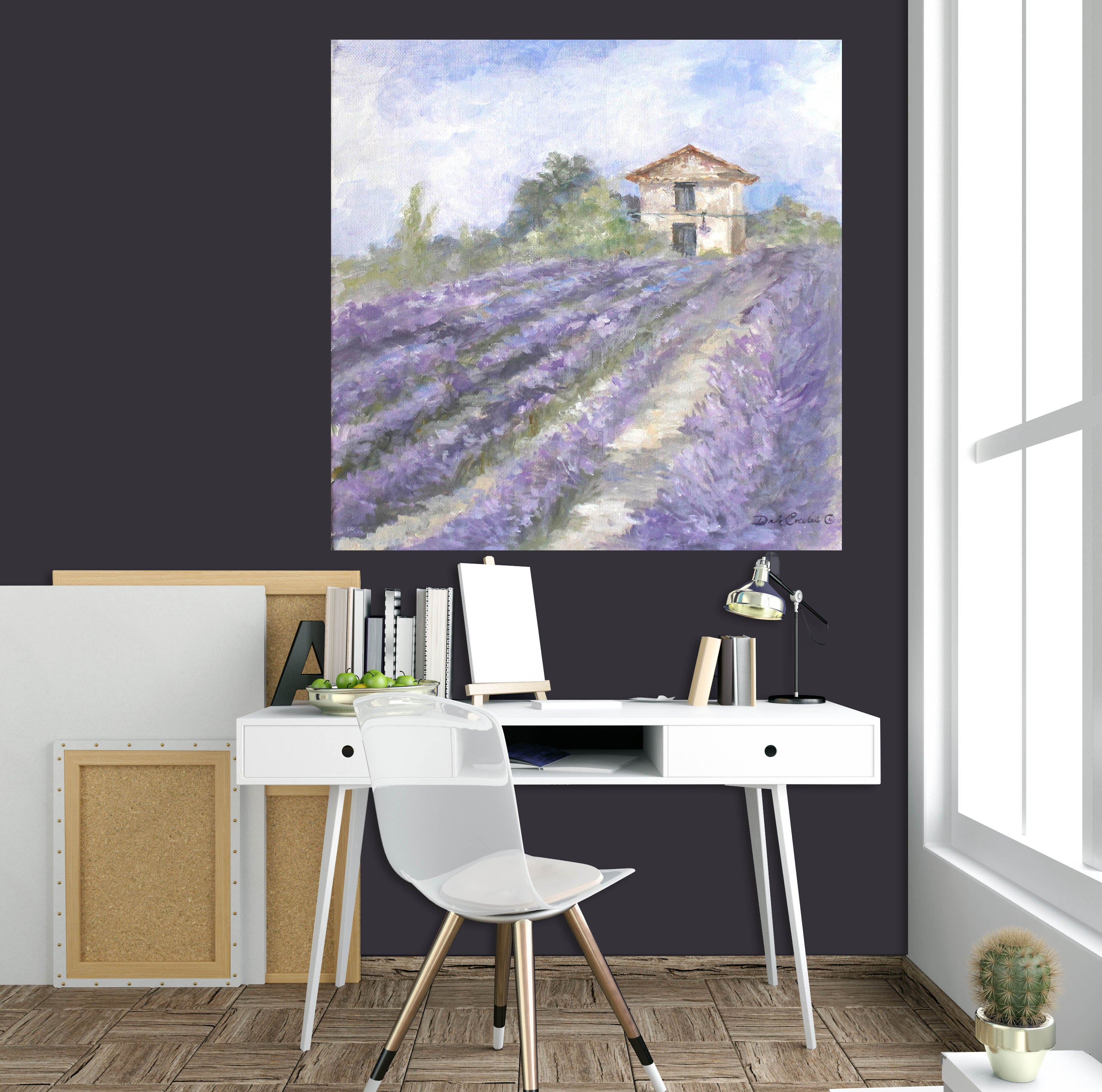 3D Lavender Field 019 Debi Coules Wall Sticker