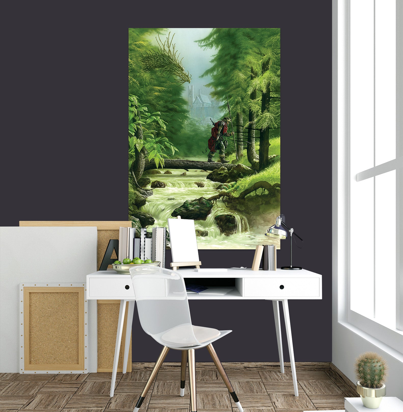 3D Forest Bridge Soldier Creek 8086 Ciruelo Wall Sticker