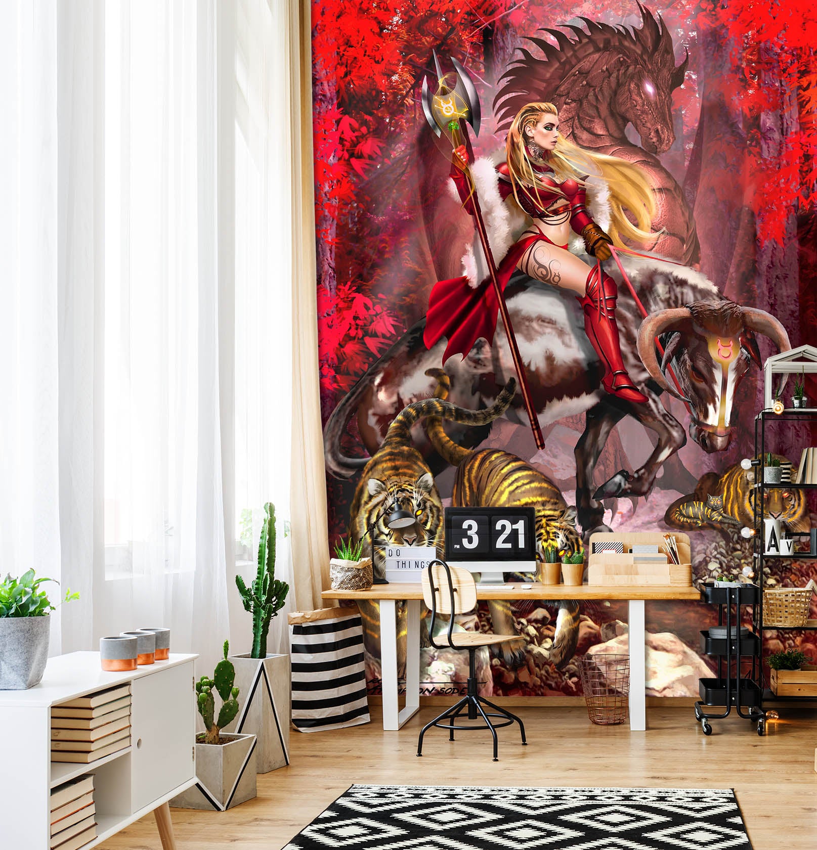 3D Woman Tiger 8153 Ruth Thompson Wall Mural Wall Murals