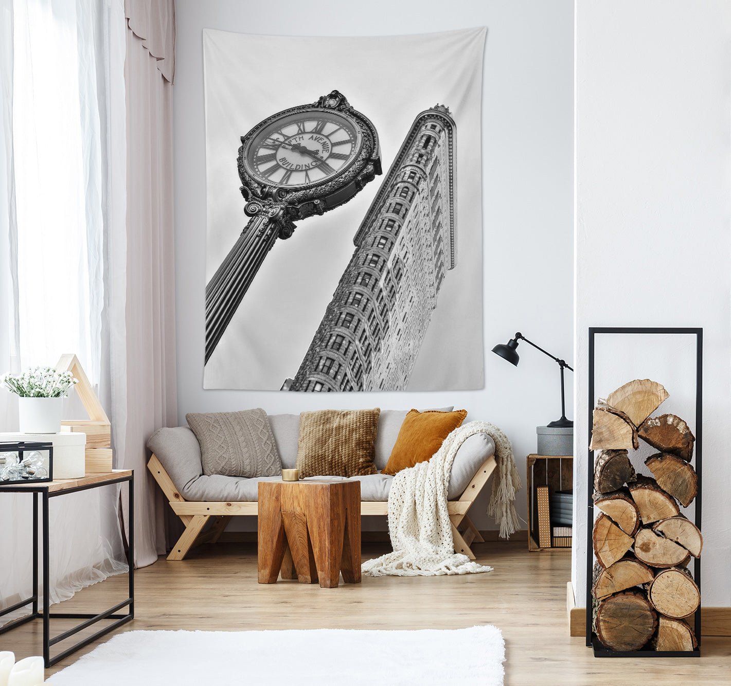 3D Clock Tower 116174 Assaf Frank Tapestry Hanging Cloth Hang