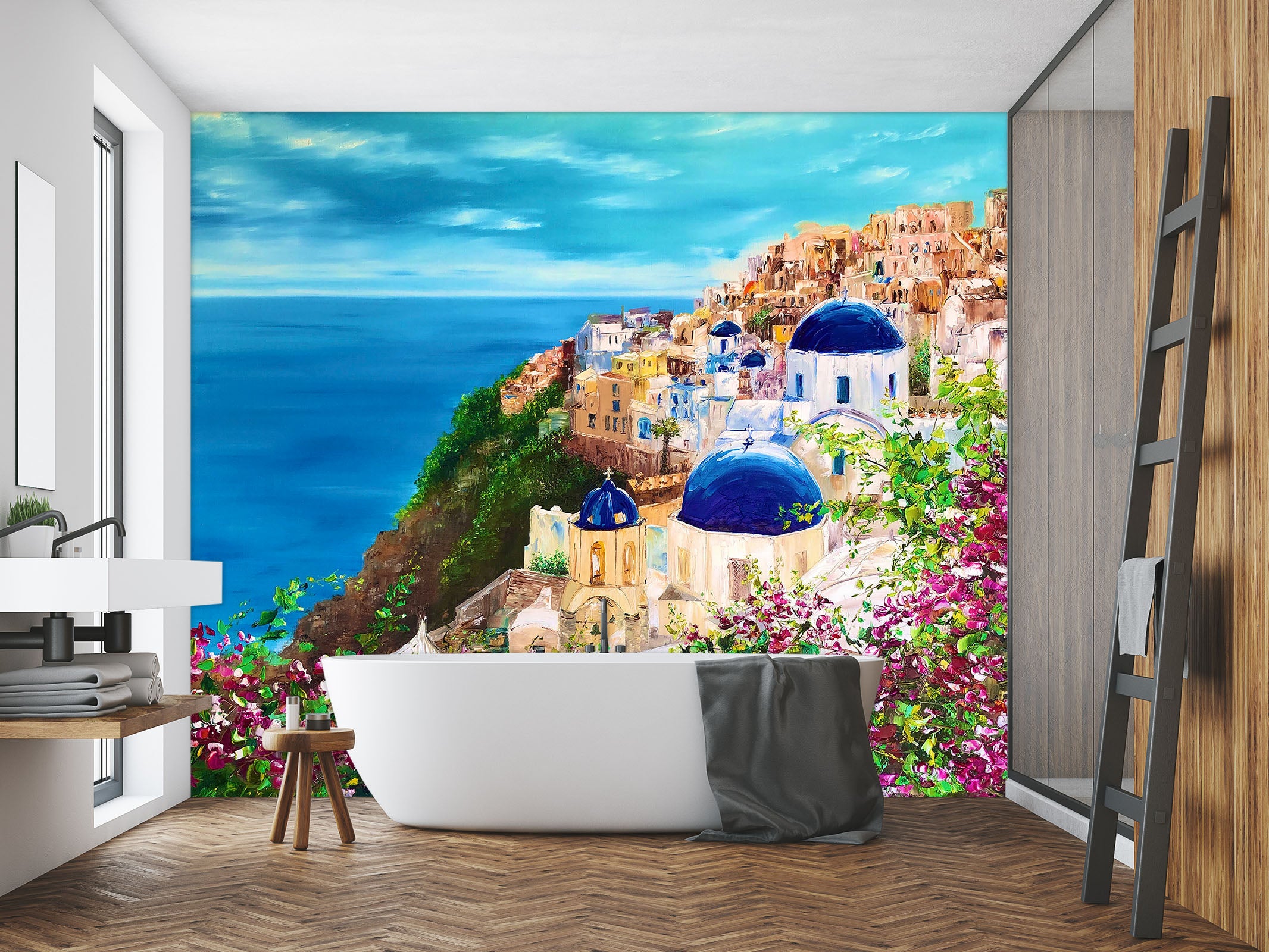 3D Ocean House Painting 253 Skromova Marina Wall Mural Wall Murals