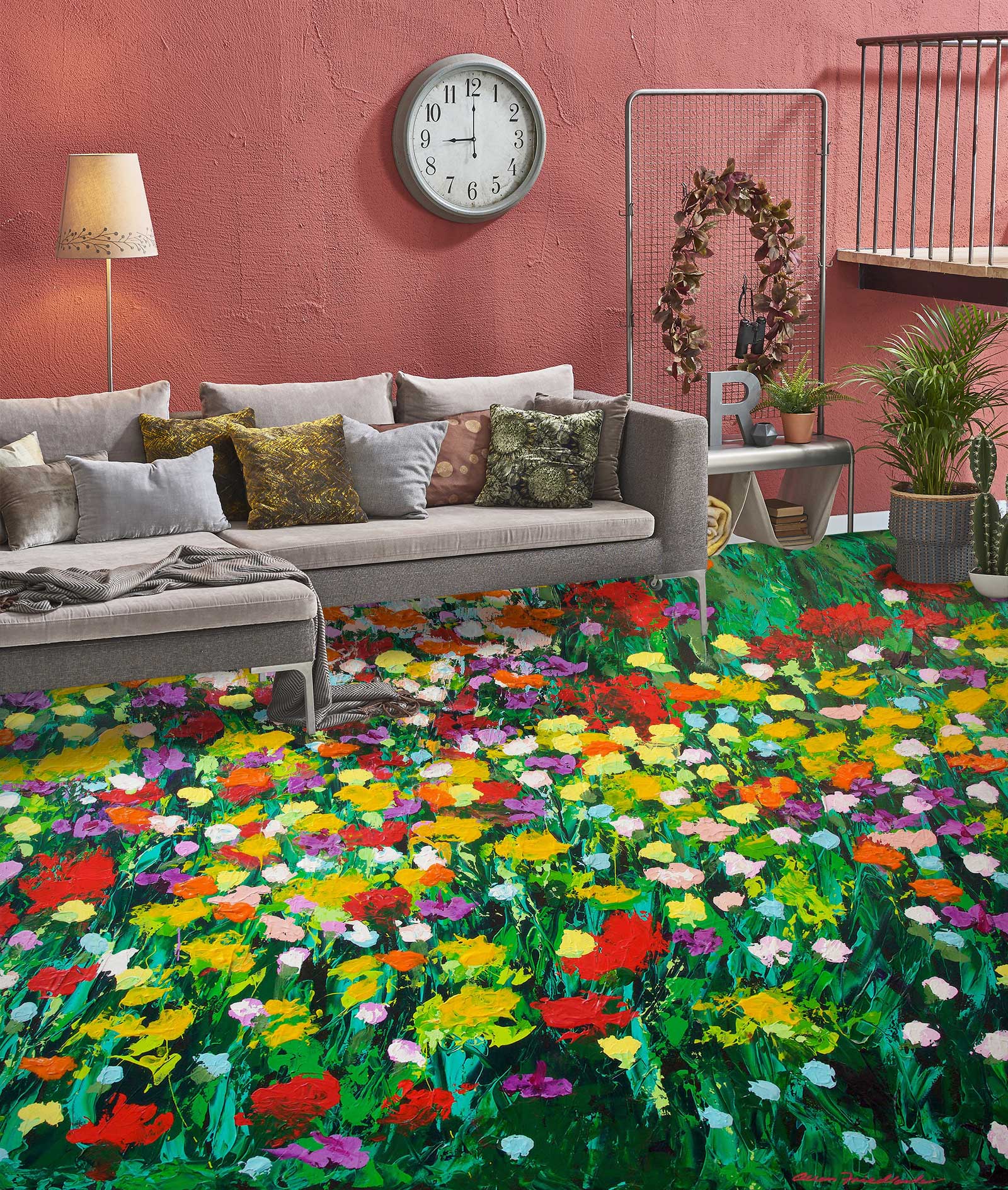 3D Meadow Flowers Pattern 9506 Allan P. Friedlander Floor Mural  Wallpaper Murals Self-Adhesive Removable Print Epoxy