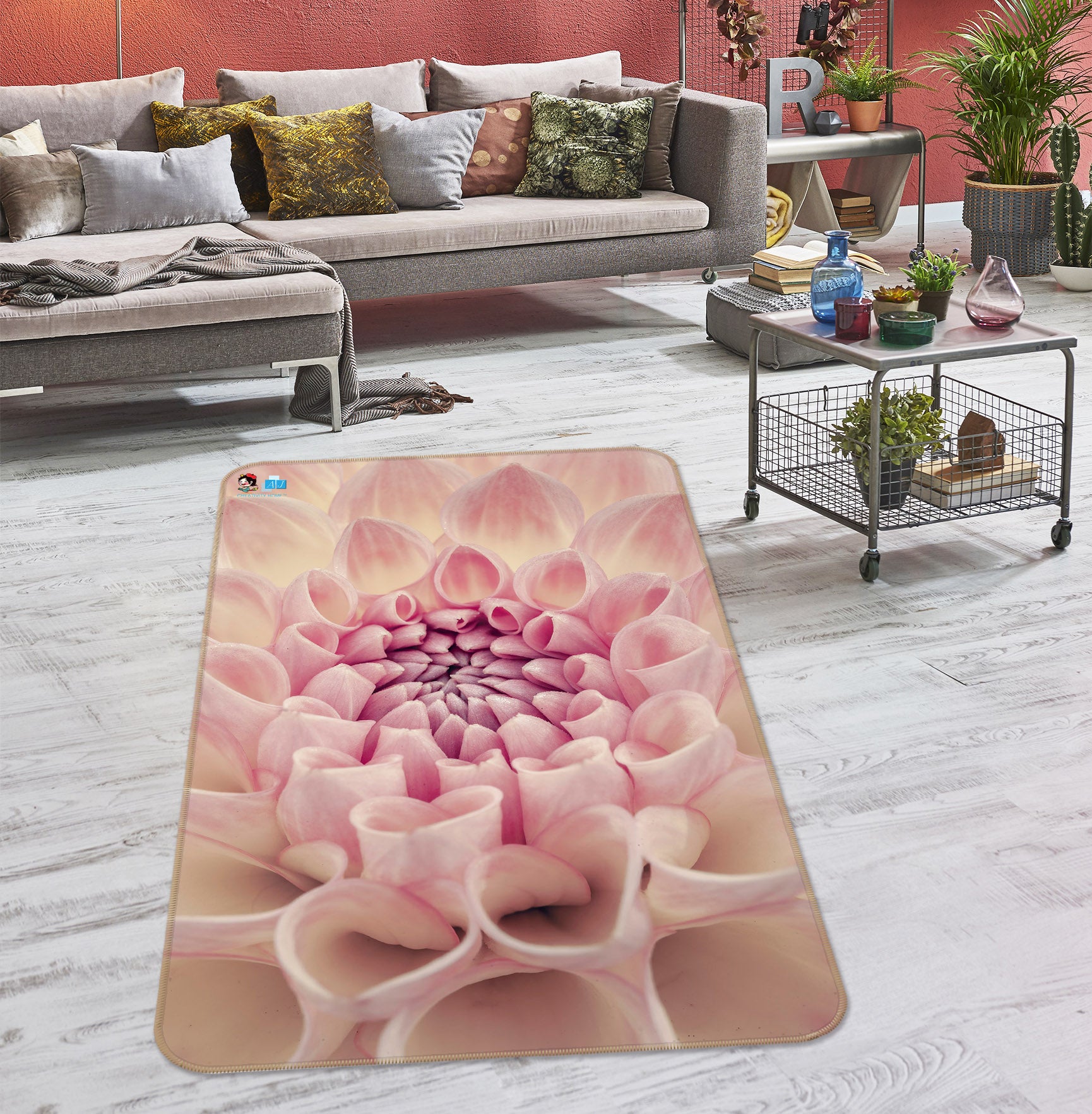 3D Beautiful Chrysanthemum 6728 Assaf Frank Rug Non Slip Rug Mat