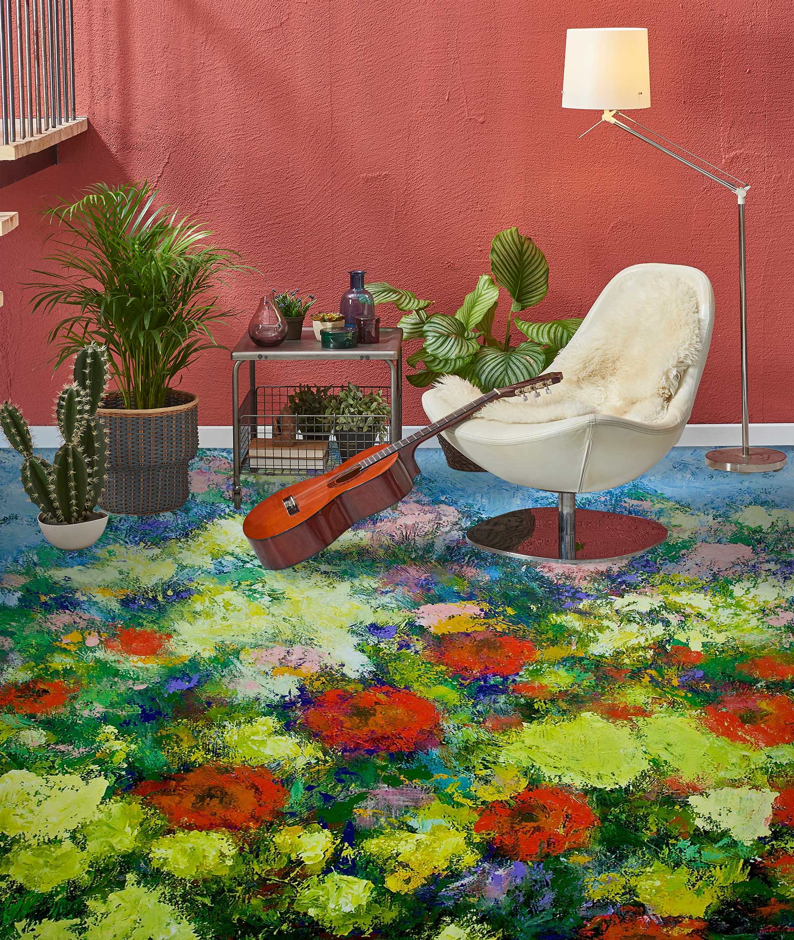 3D Flower Field Painting 9626 Allan P. Friedlander Floor Mural  Wallpaper Murals Self-Adhesive Removable Print Epoxy