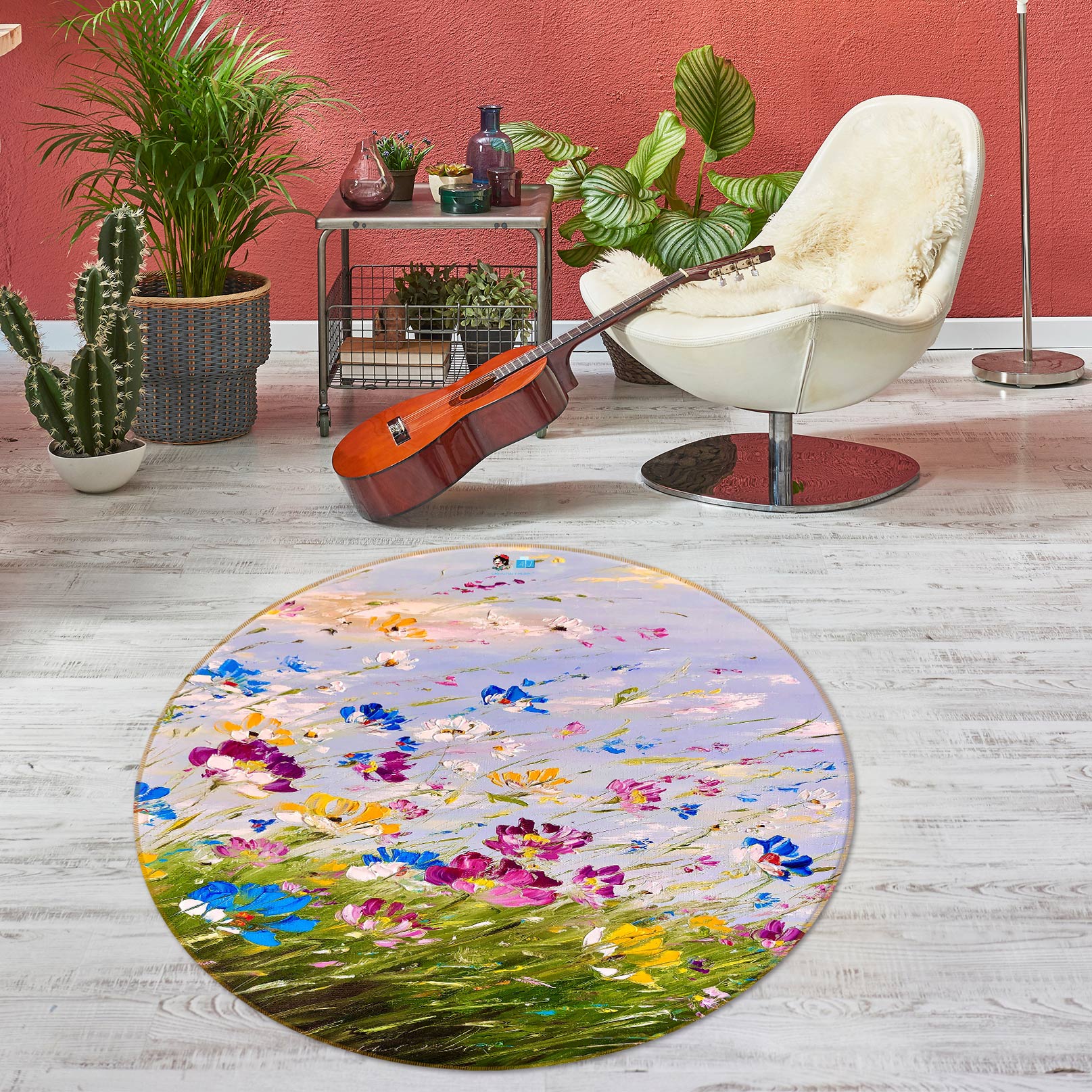 3D Beautiful Petals 788 Skromova Marina Rug Round Non Slip Rug Mat