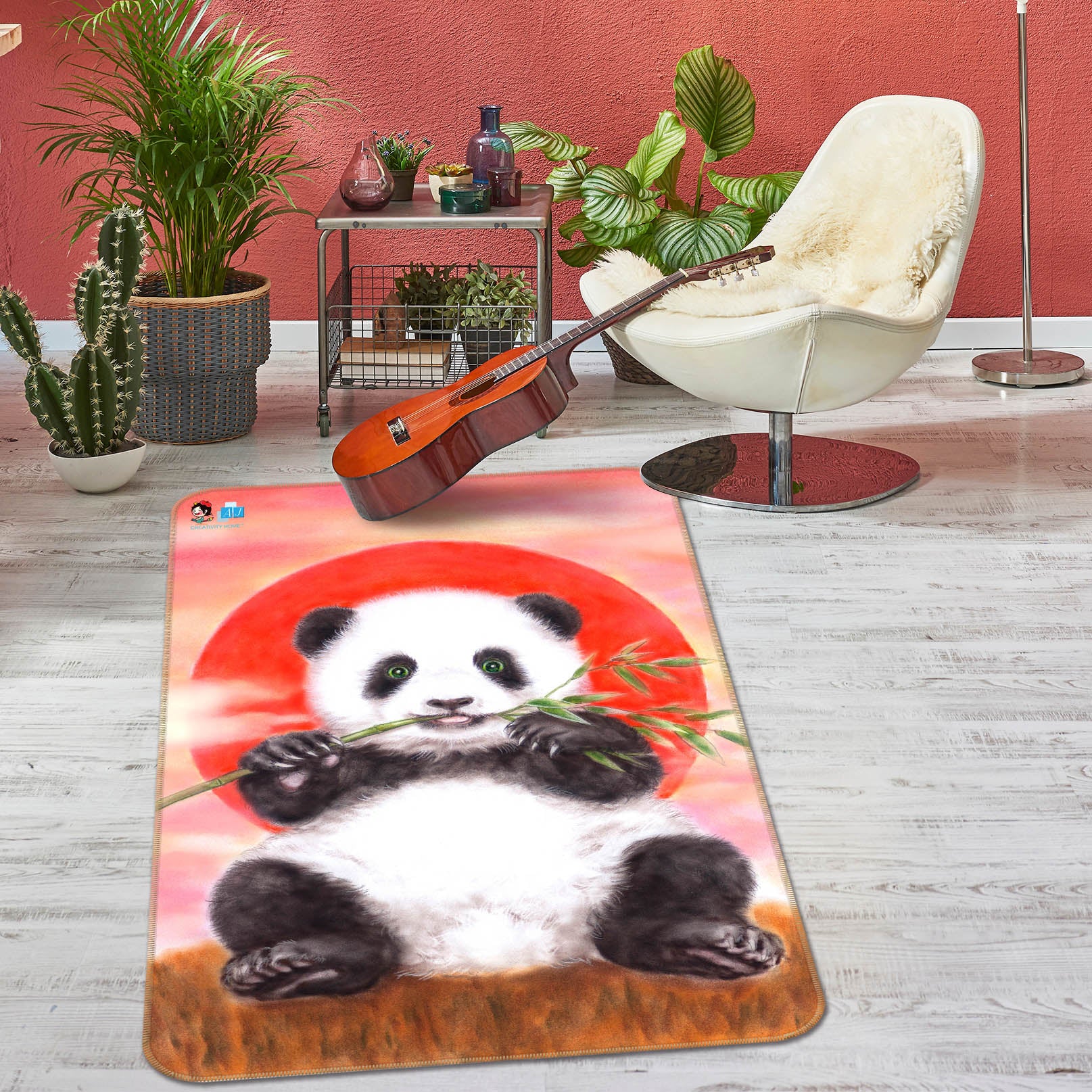 3D Sun Panda 5689 Kayomi Harai Rug Non Slip Rug Mat